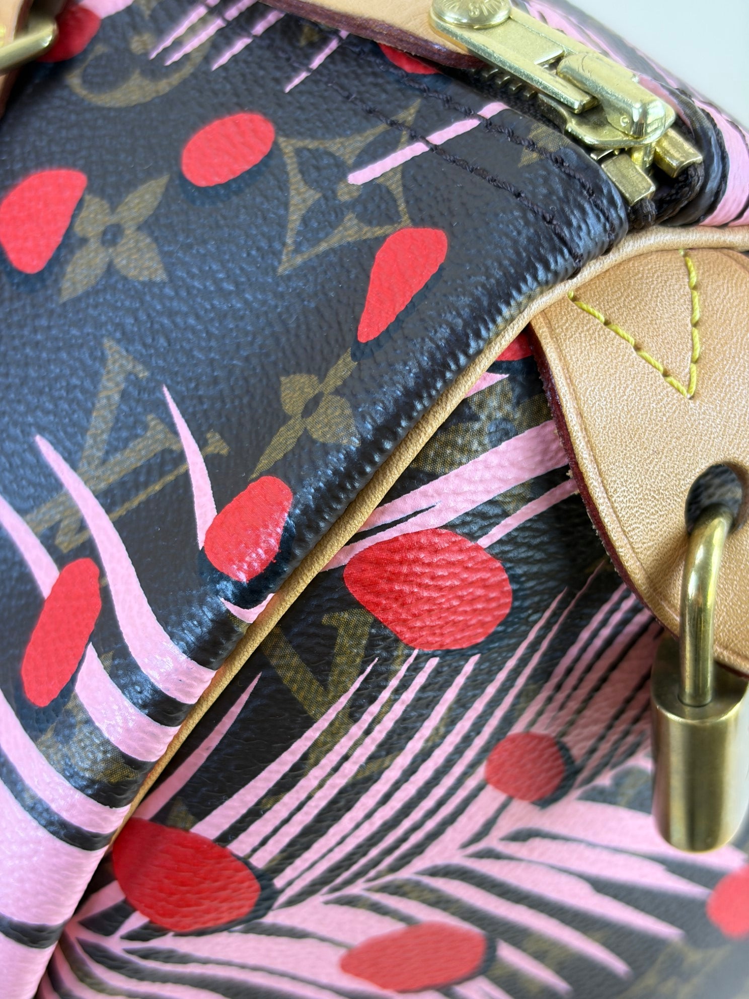 Louis Vuitton Monogram Jungle Dots Palms Limited Edition Speedy 30 Tote Bag