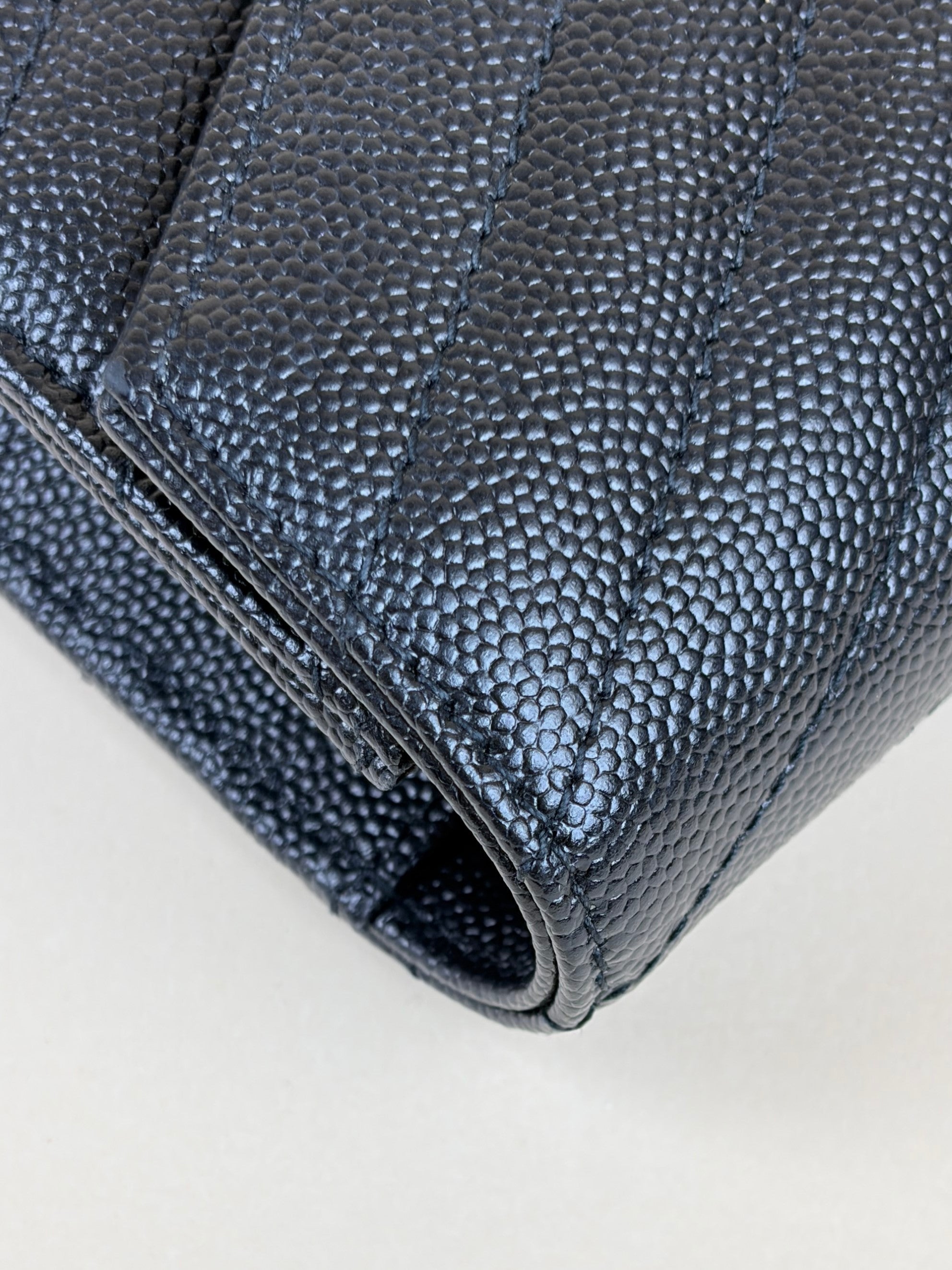 YSL black Cassandre envelope Wallet On Chain