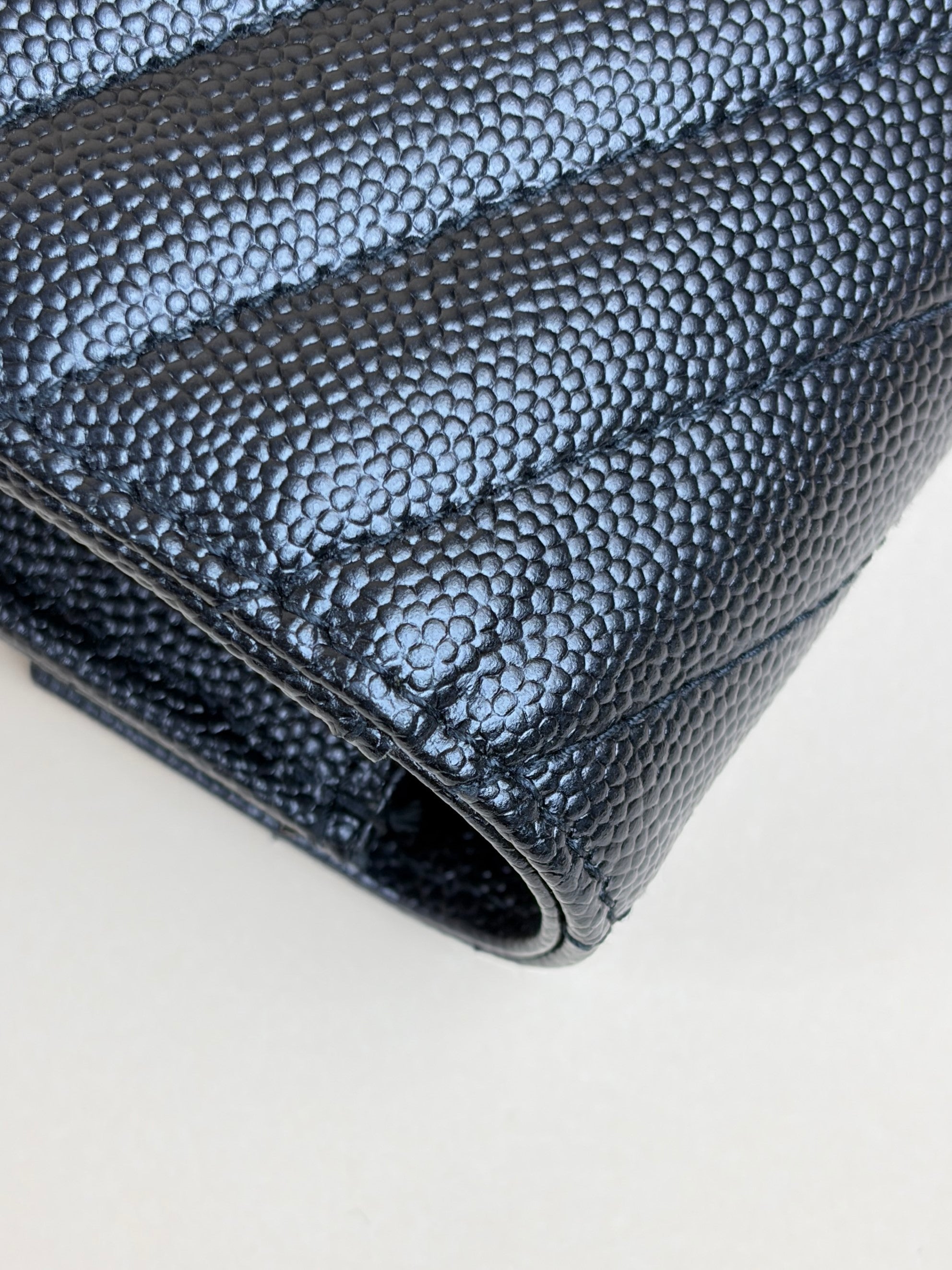 YSL black Cassandre envelope Wallet On Chain