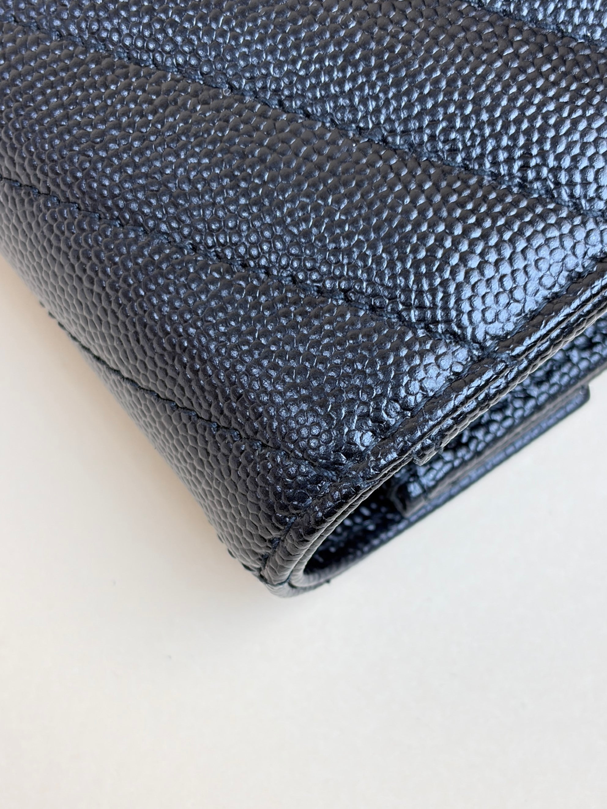 YSL black Cassandre envelope Wallet On Chain