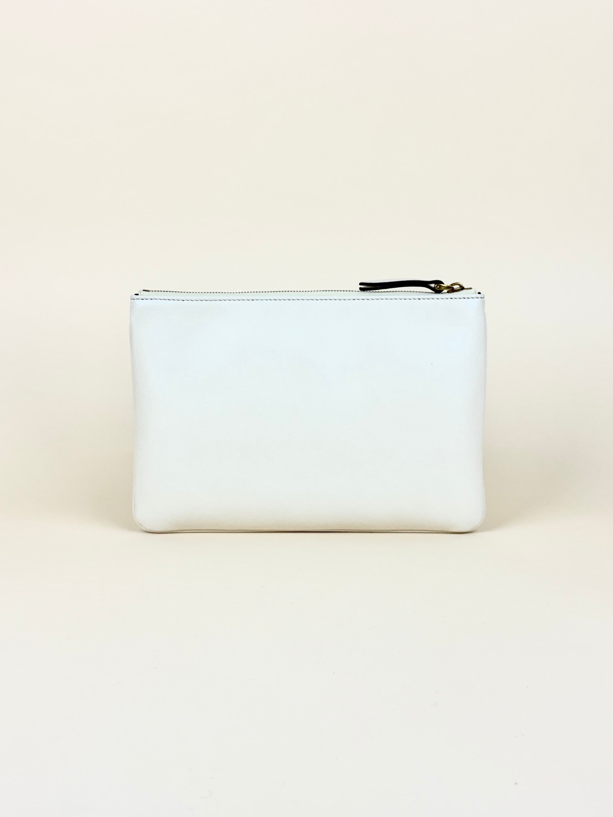 Valentino  graven white /black viva superstar Nappa leather zip pouch