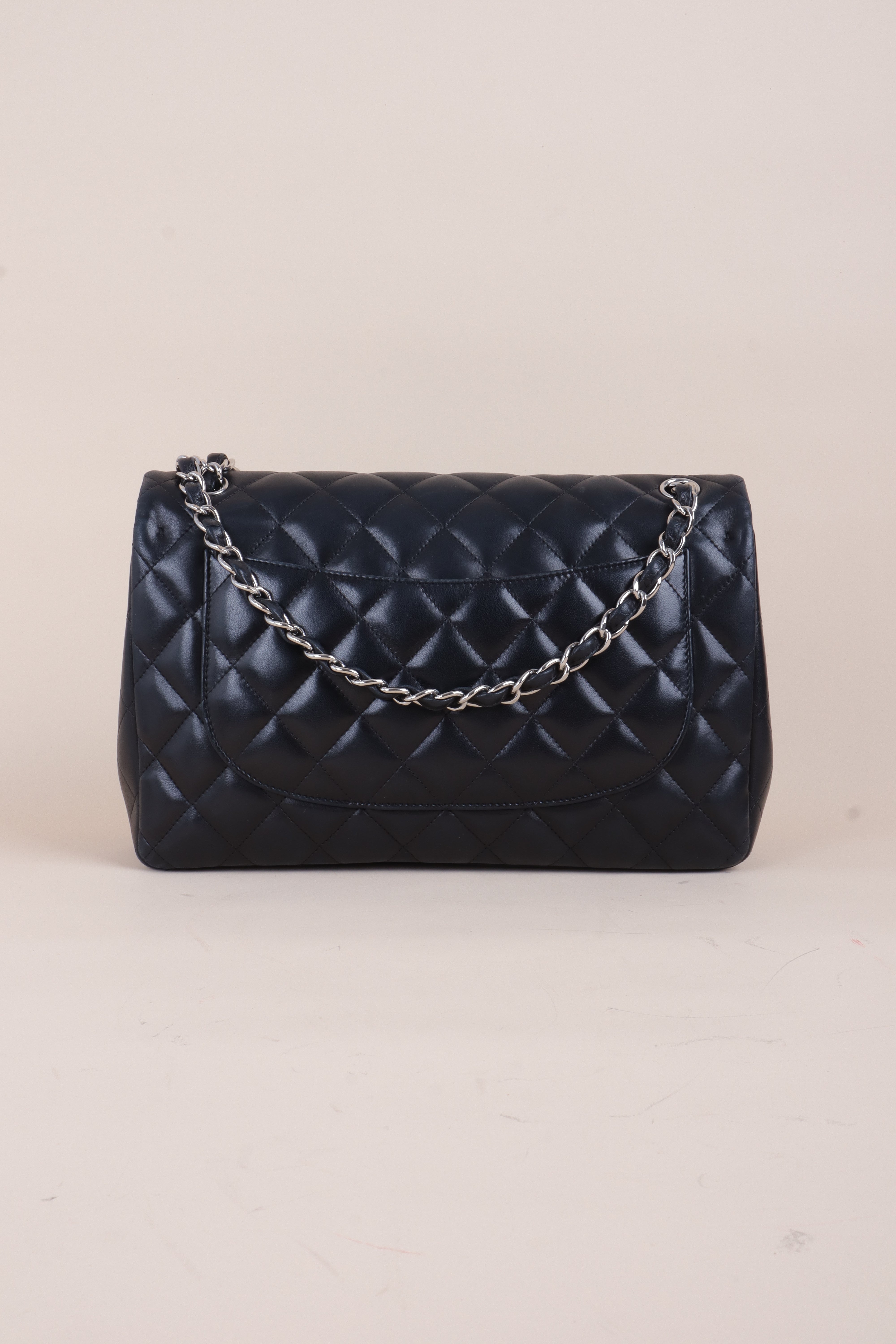Chanel Black Classic Jumbo Double Flap Shoulder Bag
