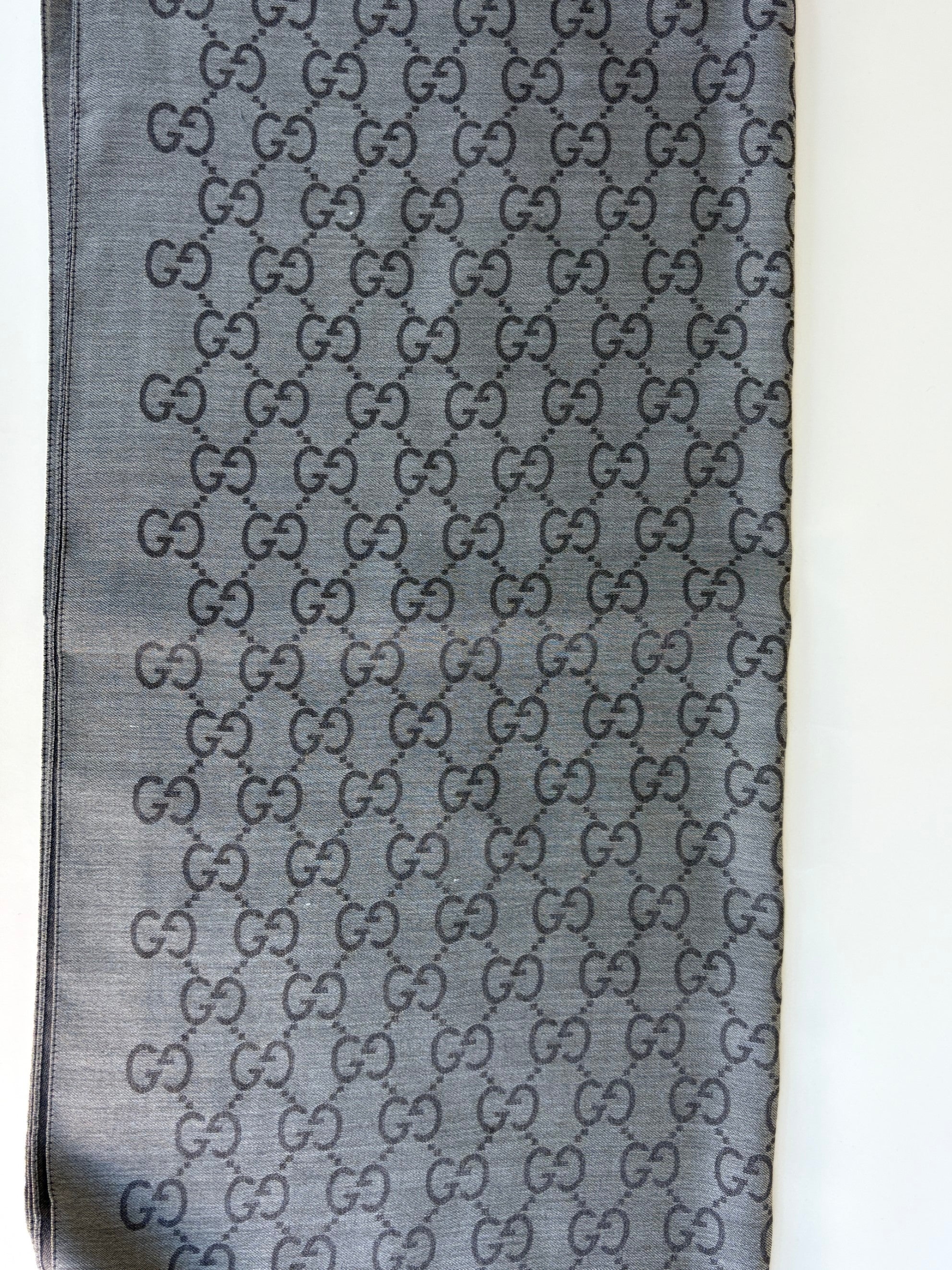 Gucci Brown GG Wool Silk Scarf