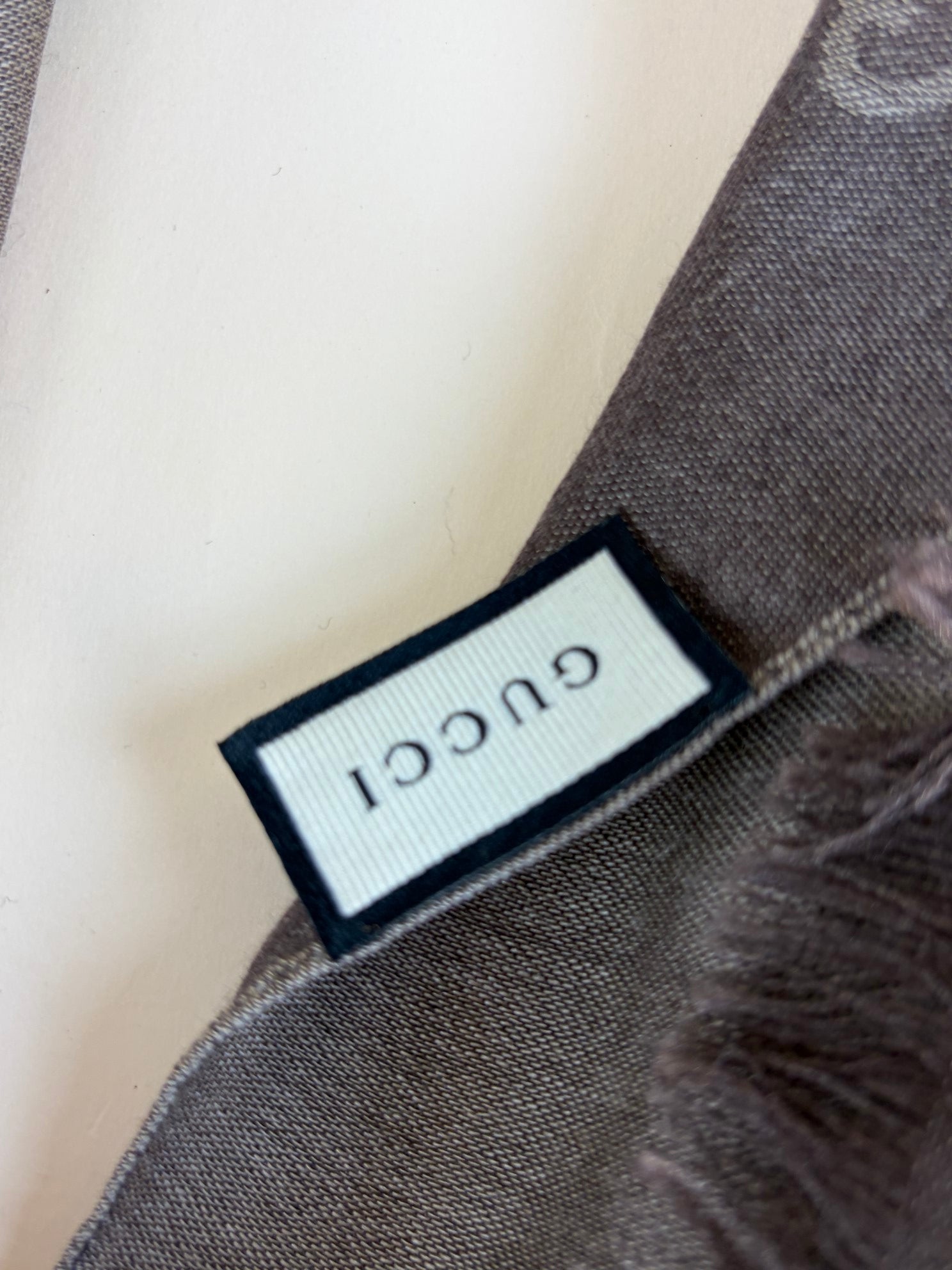 Gucci Brown GG Wool Silk Scarf