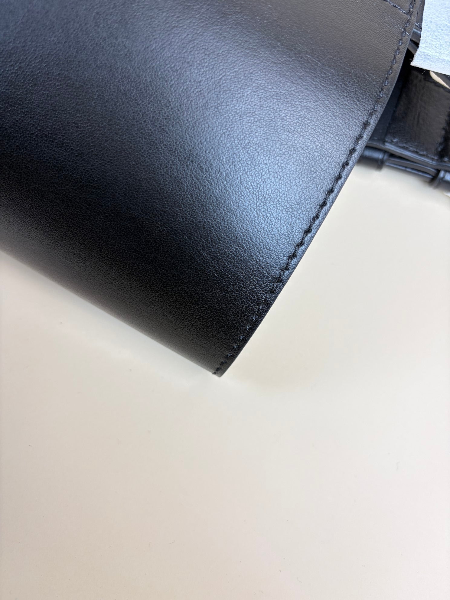 stella McCartney pitch black leather studs large tote bag