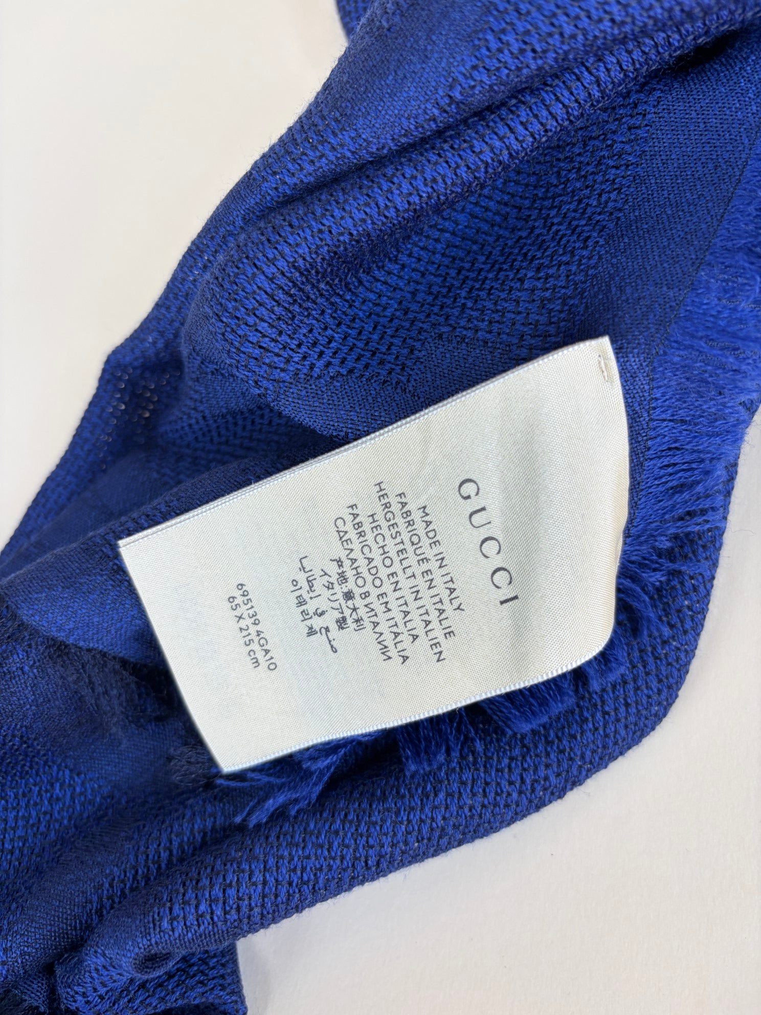 Gucci Bicolor Monogram GG Wool Jacquard Scarf