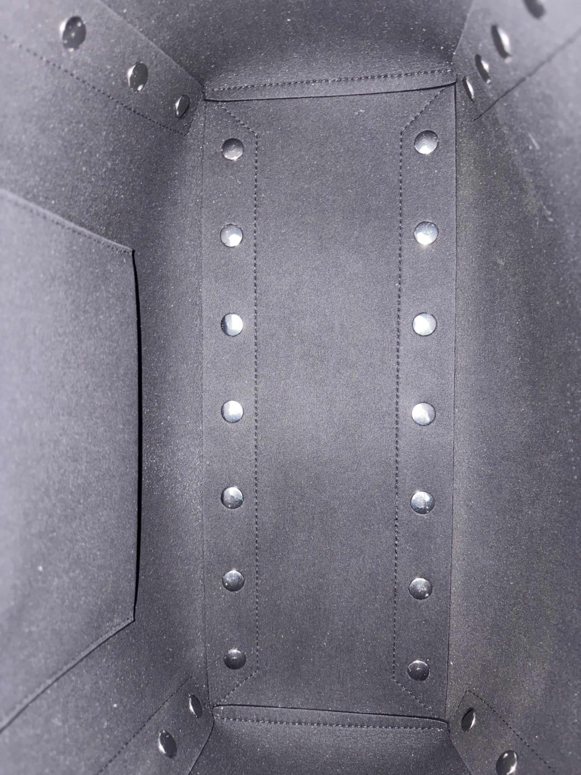 stella McCartney pitch black leather studs large tote bag