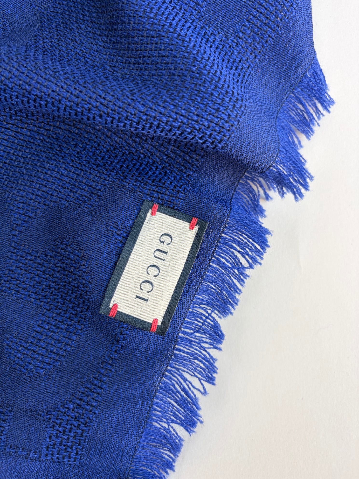 Gucci Bicolor Monogram GG Wool Jacquard Scarf