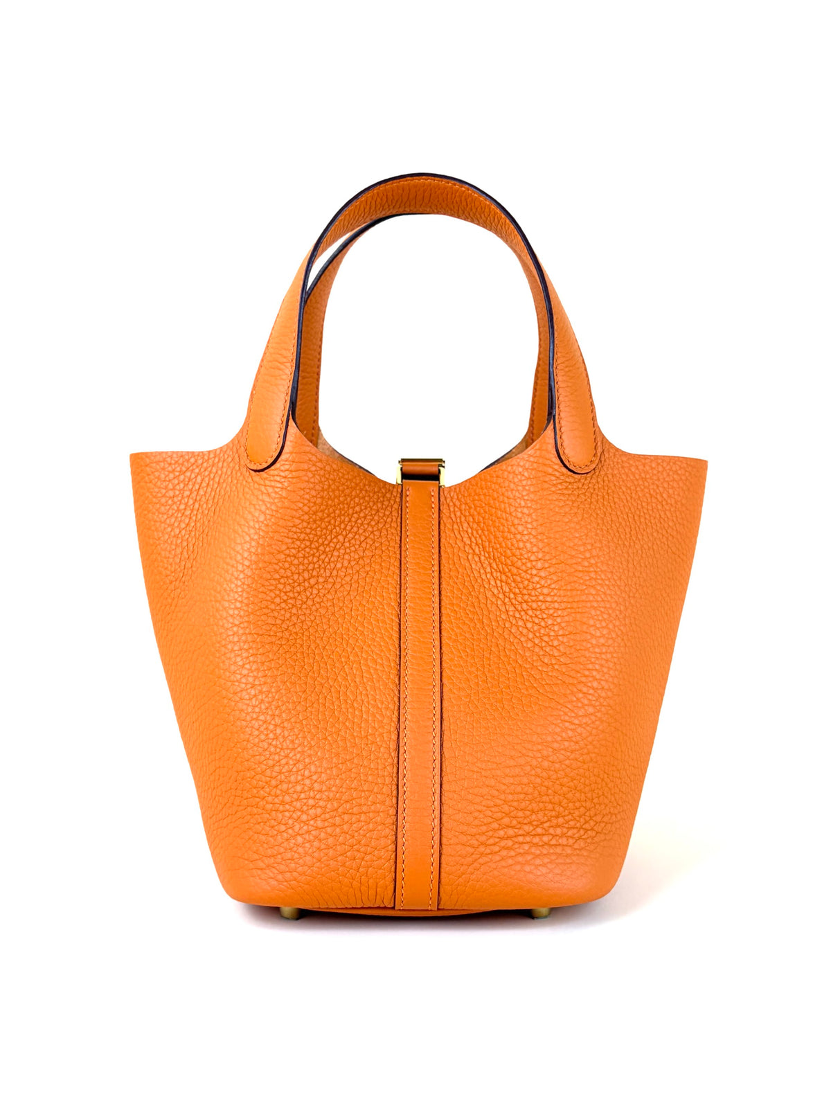 Hermes Orange  Picotin Lock 18 taurillon Clemence bag