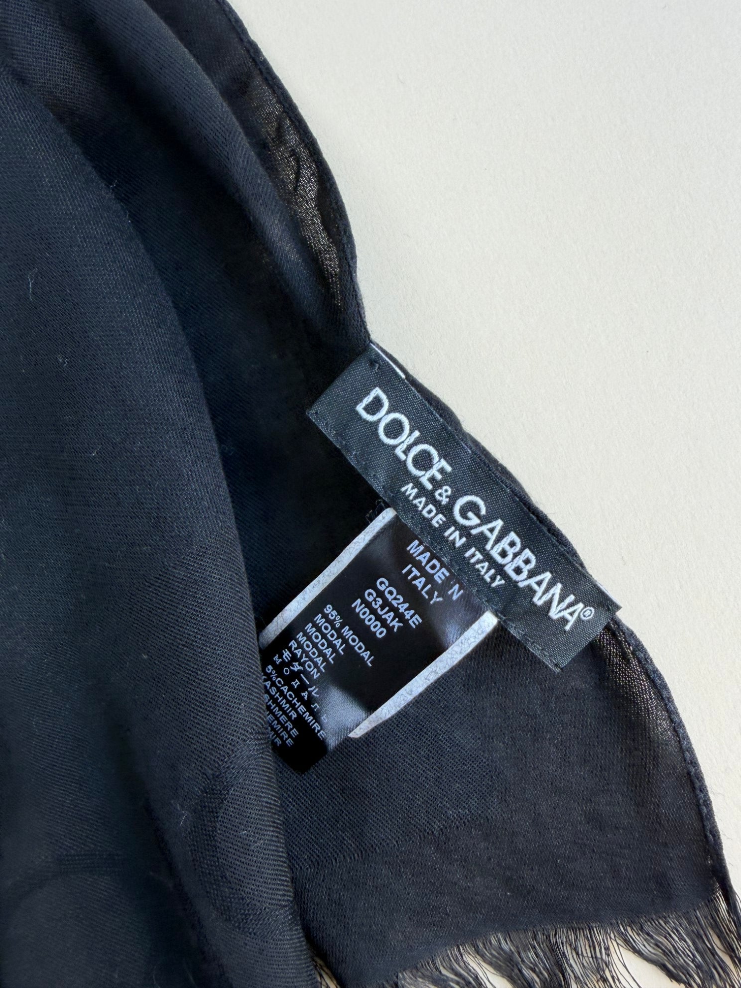 Dolce & Gabbana Black Wool Scarf