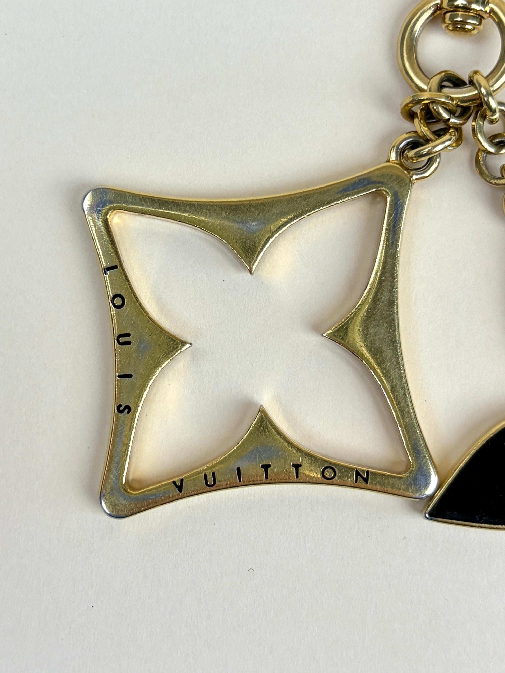LOUIS VUITTON brown /gold puzzle key ring bag charm