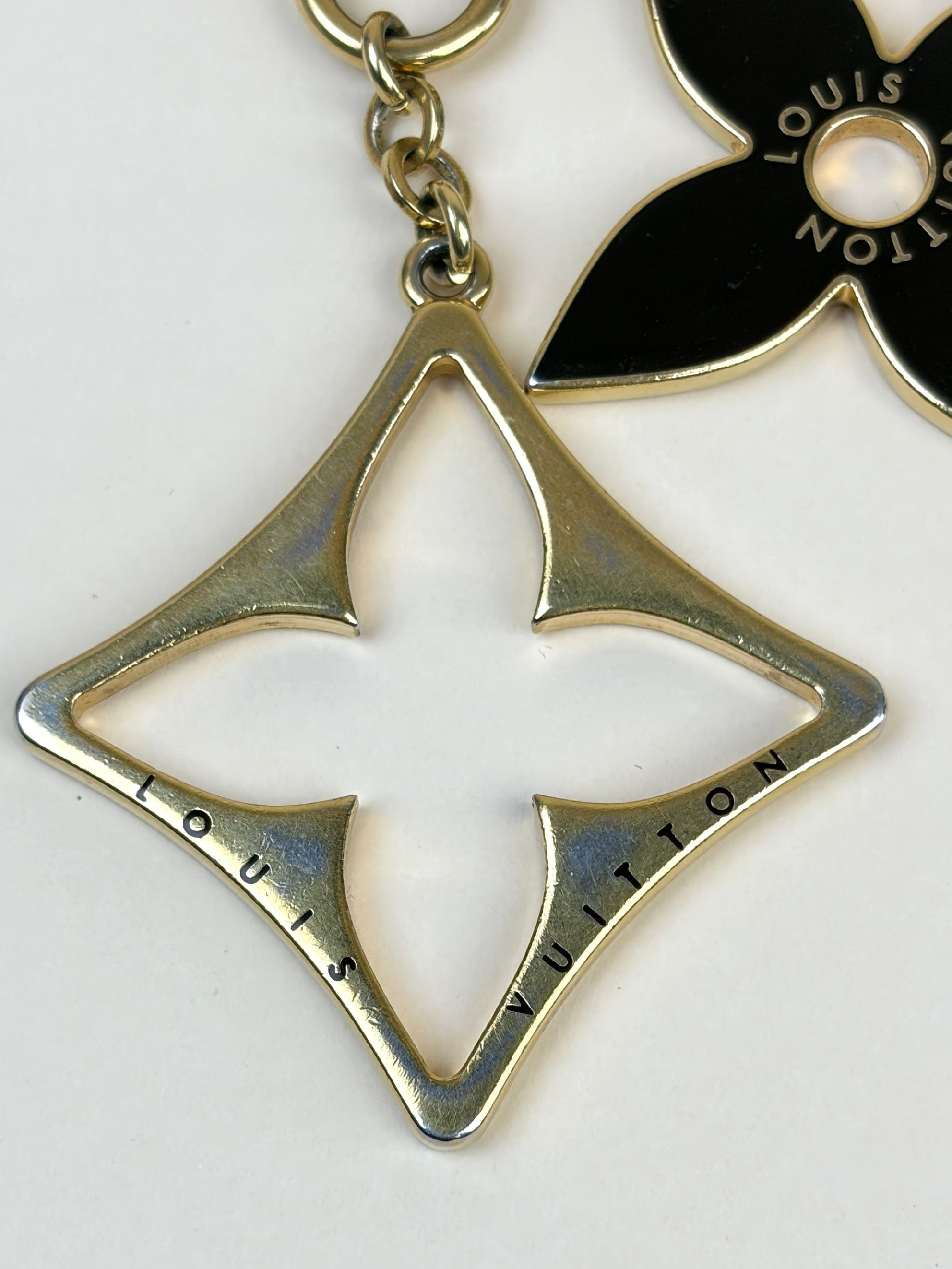 LOUIS VUITTON brown /gold puzzle key ring bag charm