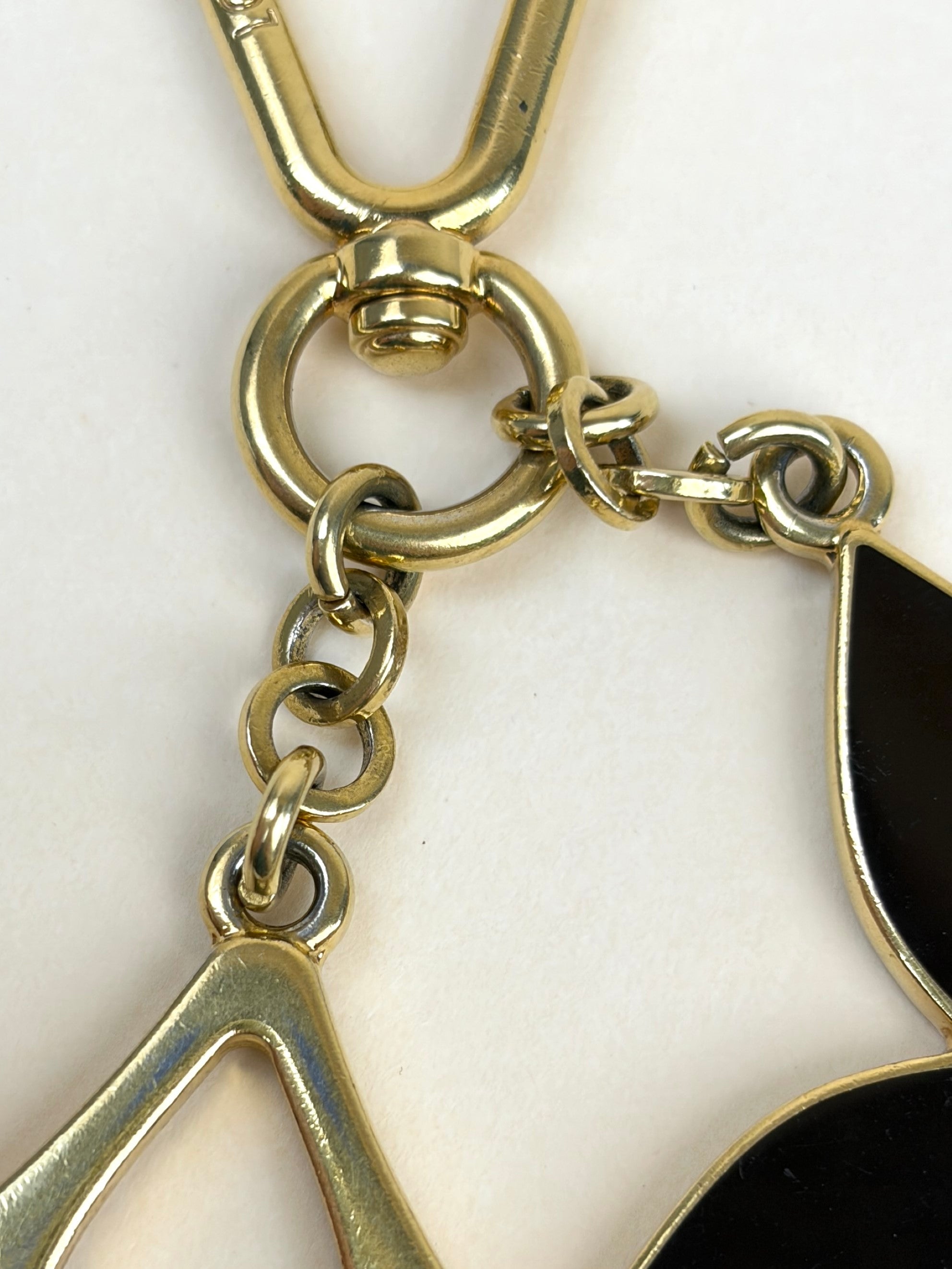 LOUIS VUITTON brown /gold puzzle key ring bag charm