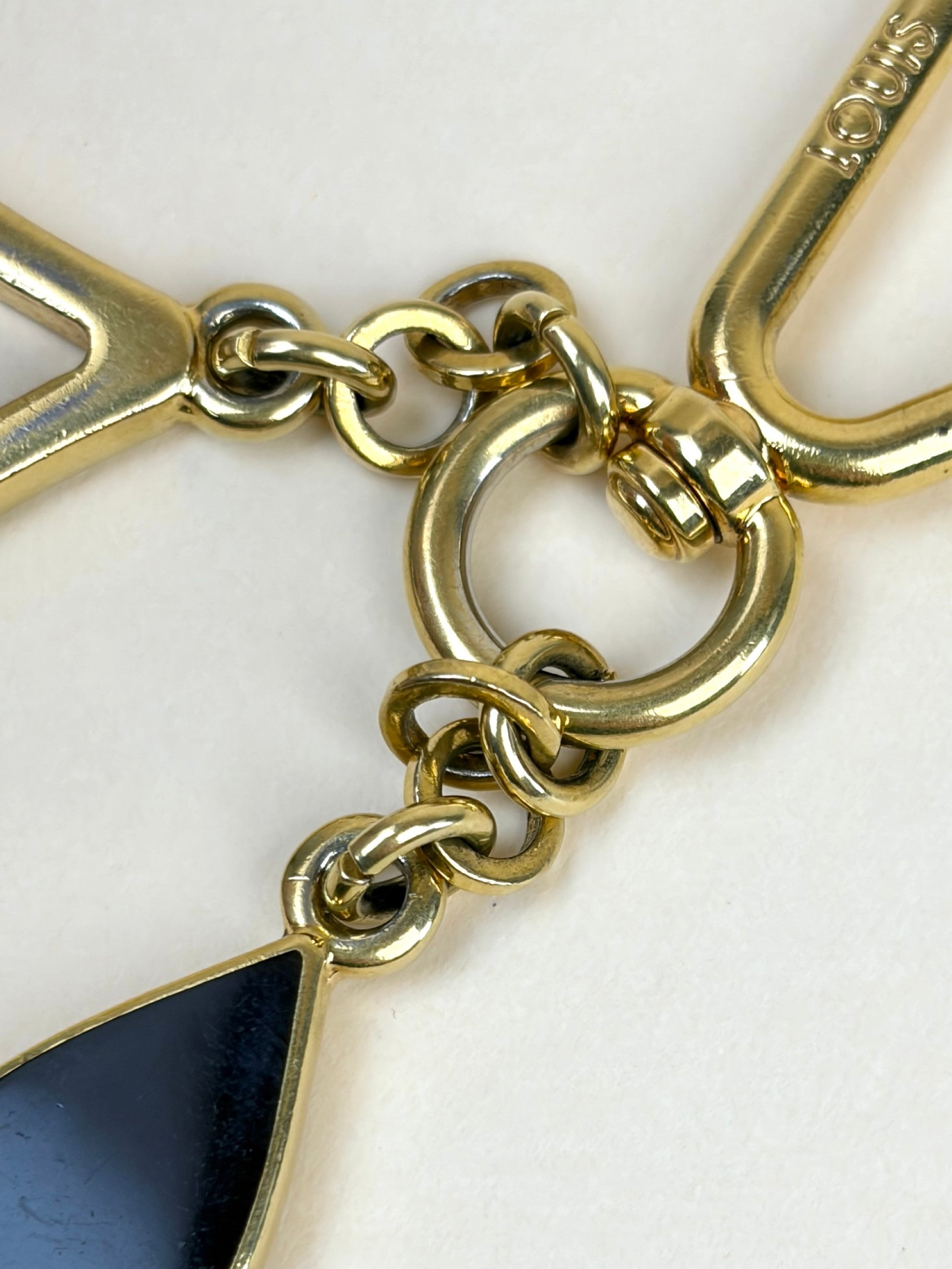 LOUIS VUITTON brown /gold puzzle key ring bag charm