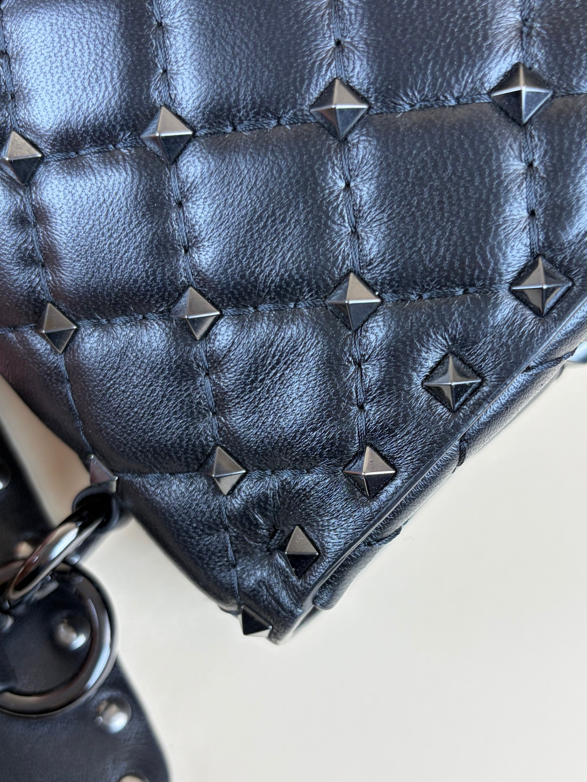 Valentino Black Spike Rockstud Shoulder Bag
