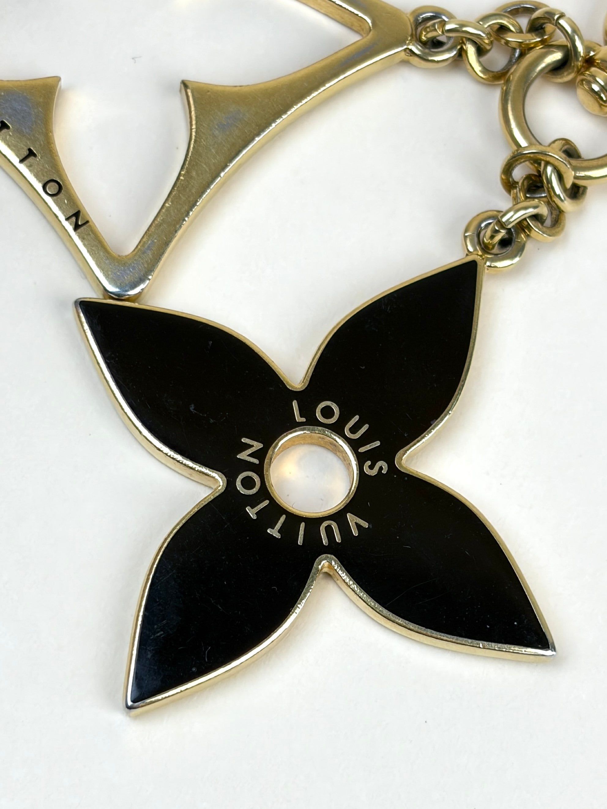 LOUIS VUITTON brown /gold puzzle key ring bag charm
