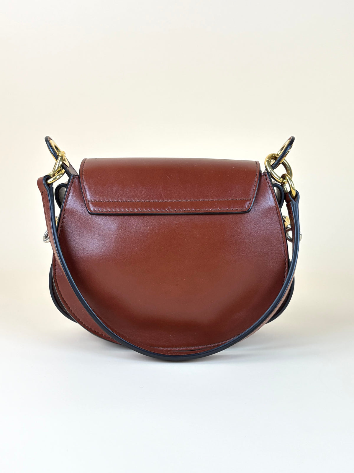 Chloe calfskin small Tess bag sepia brown leather