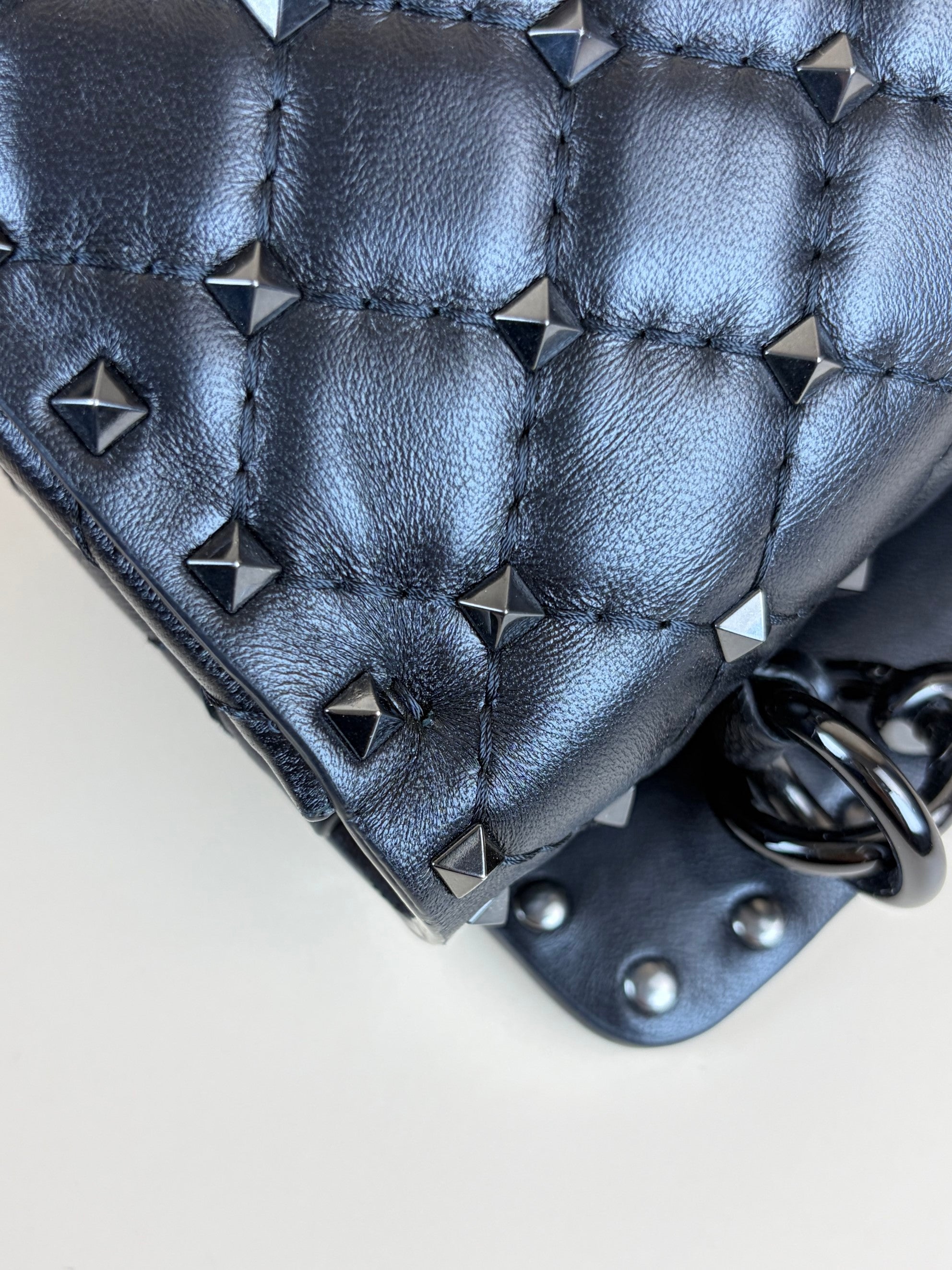 Valentino Black Spike Rockstud Shoulder Bag