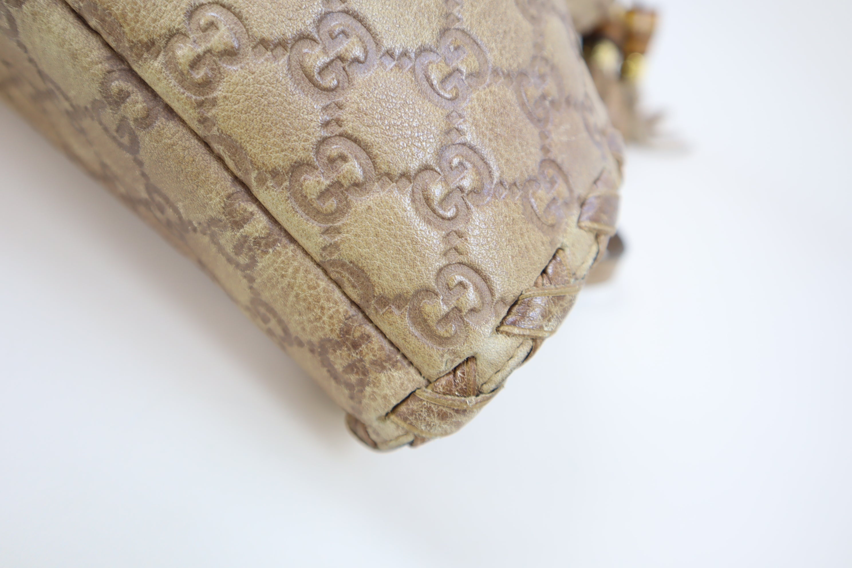 Gucci Brown Medium Bamboo Tassel Tote Bag