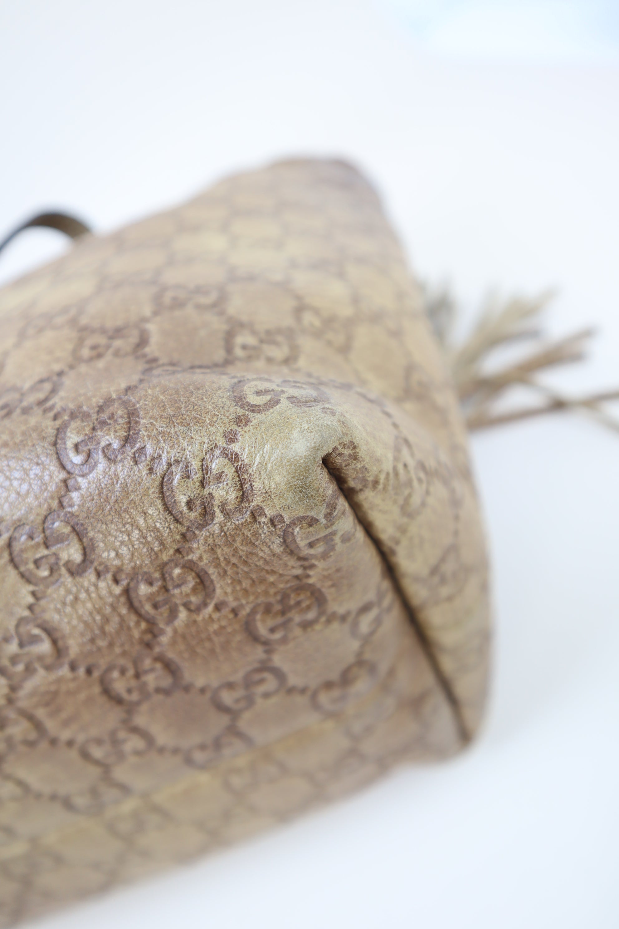 Gucci Brown Medium Bamboo Tassel Tote Bag