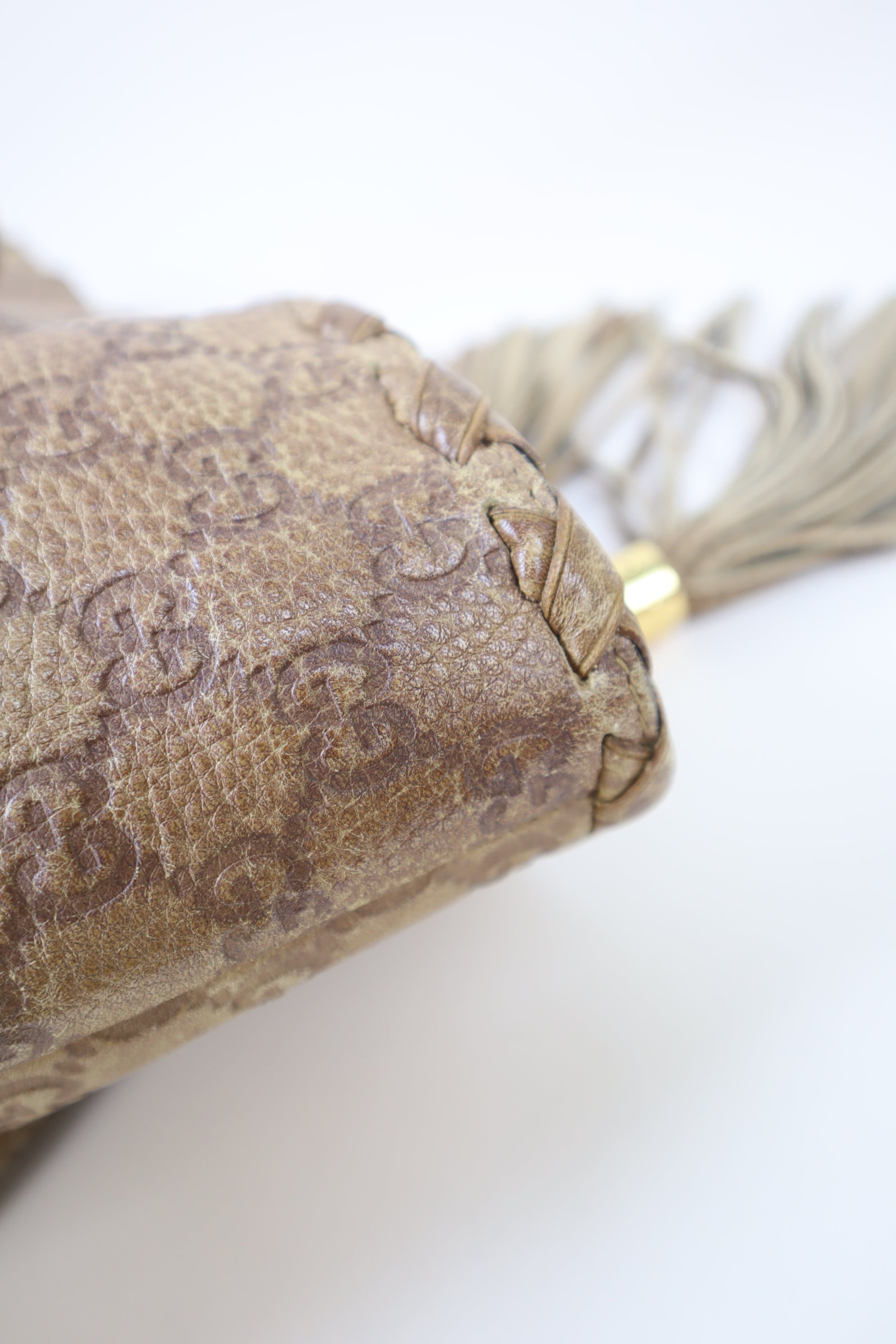 Gucci Brown Medium Bamboo Tassel Tote Bag