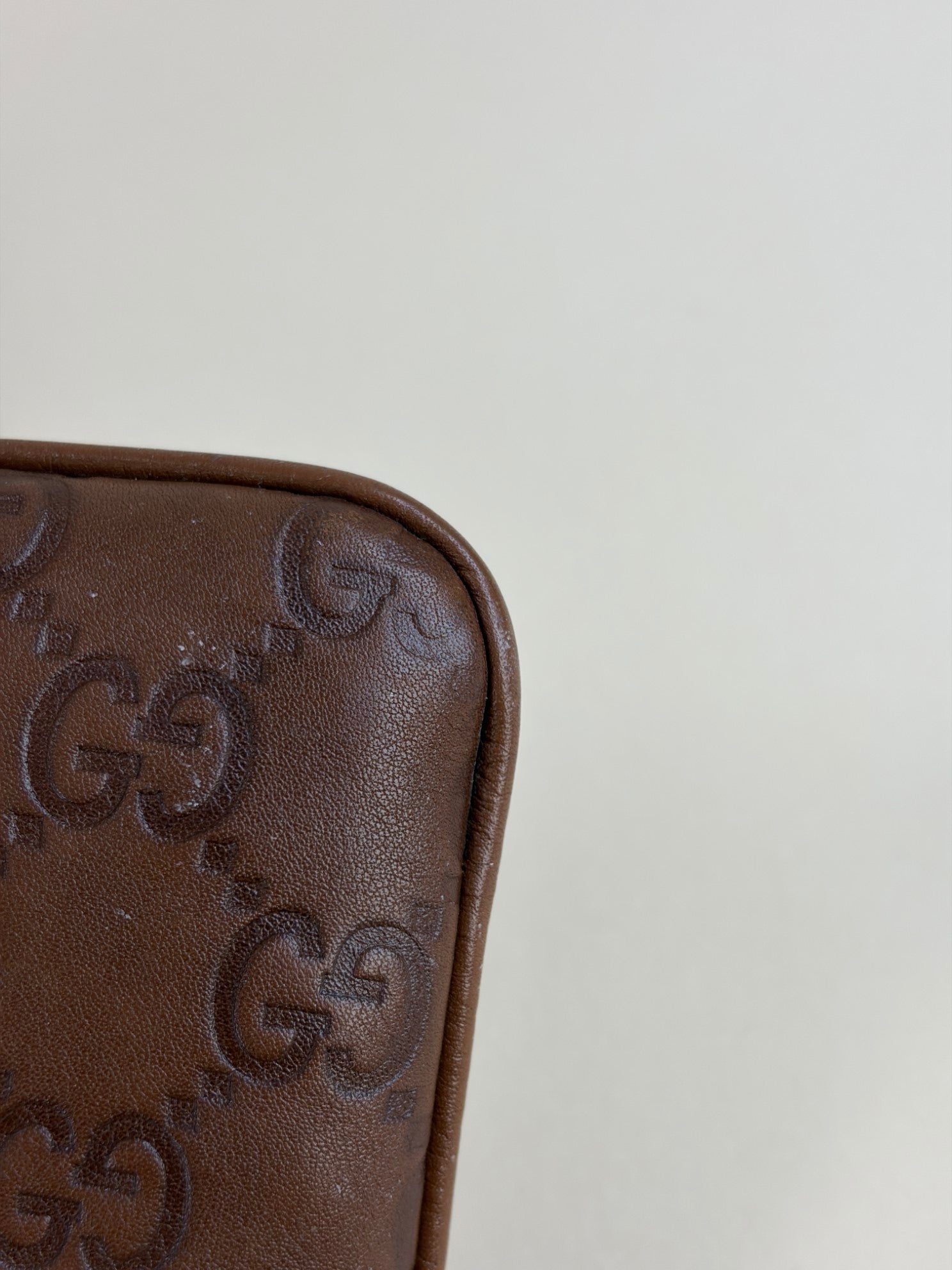 Gucci Brown Guccissima GG Clutch with Wristlet