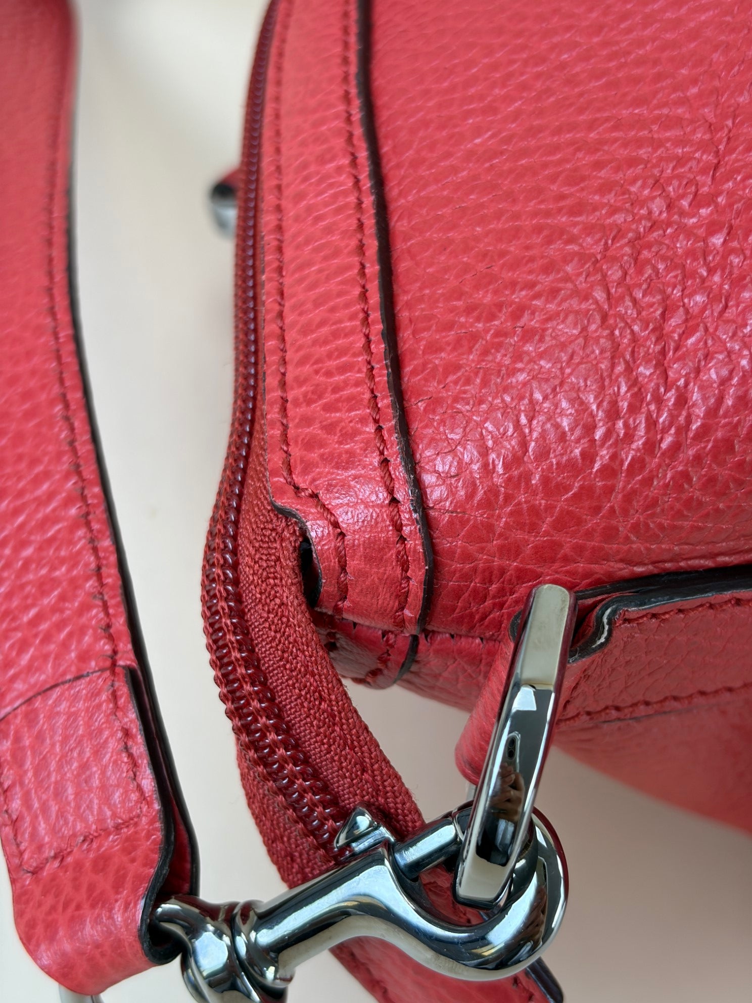 Gucci Red GG Charm Dome Tote Bag