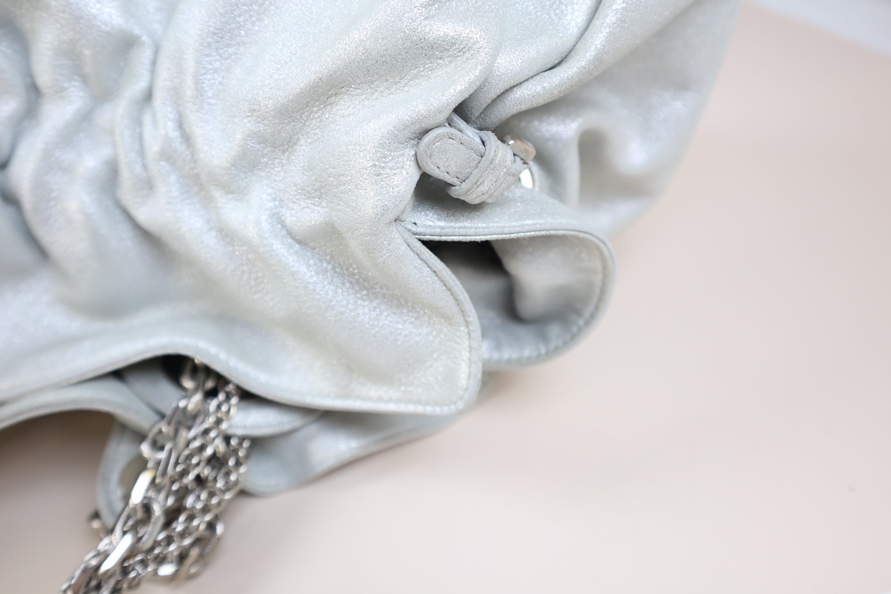 Christian Dior Silver Cannage Le Trente Shoulder Bag