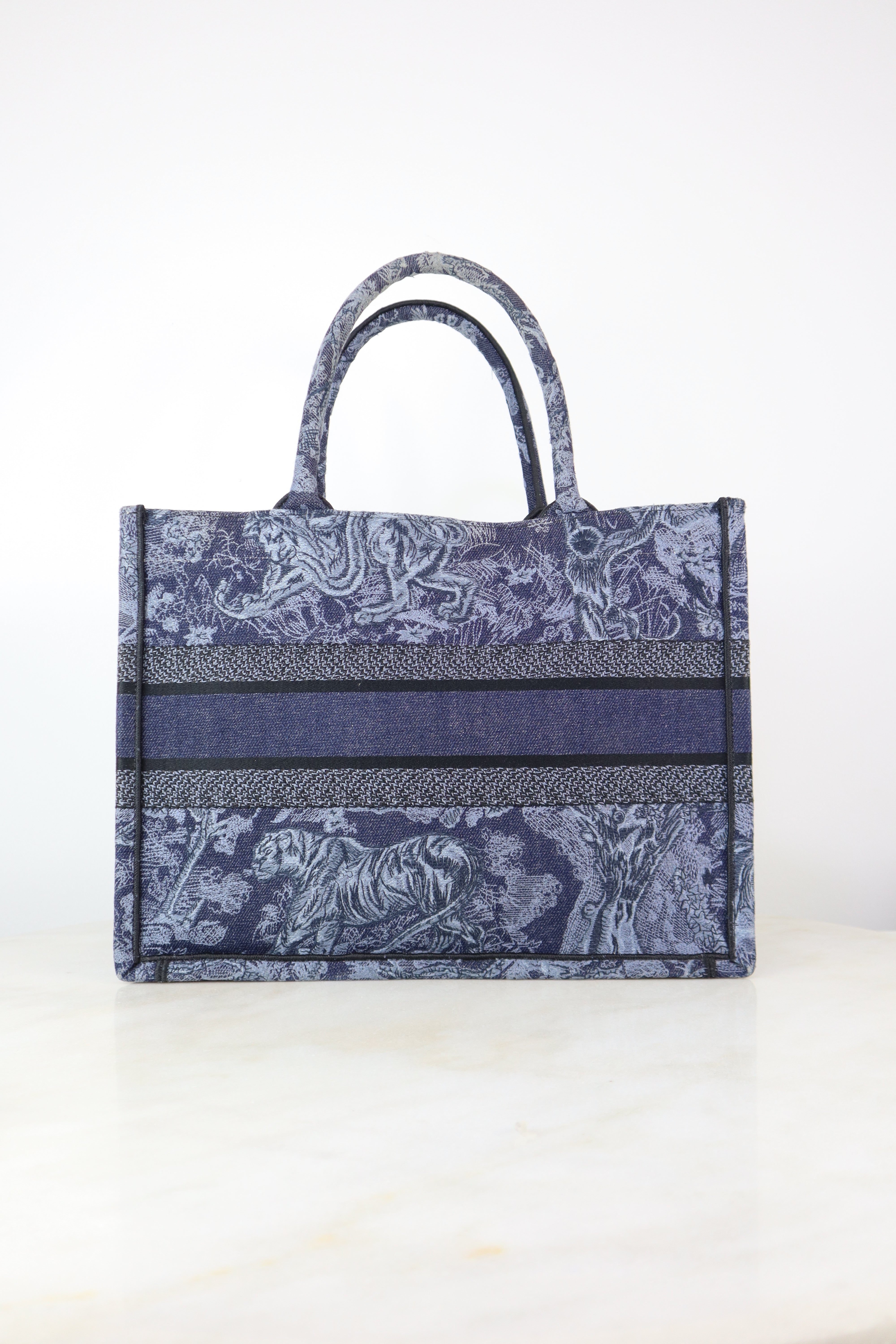 Christian Dior Blue Animals Medium Dioriviera Book Tote Bag