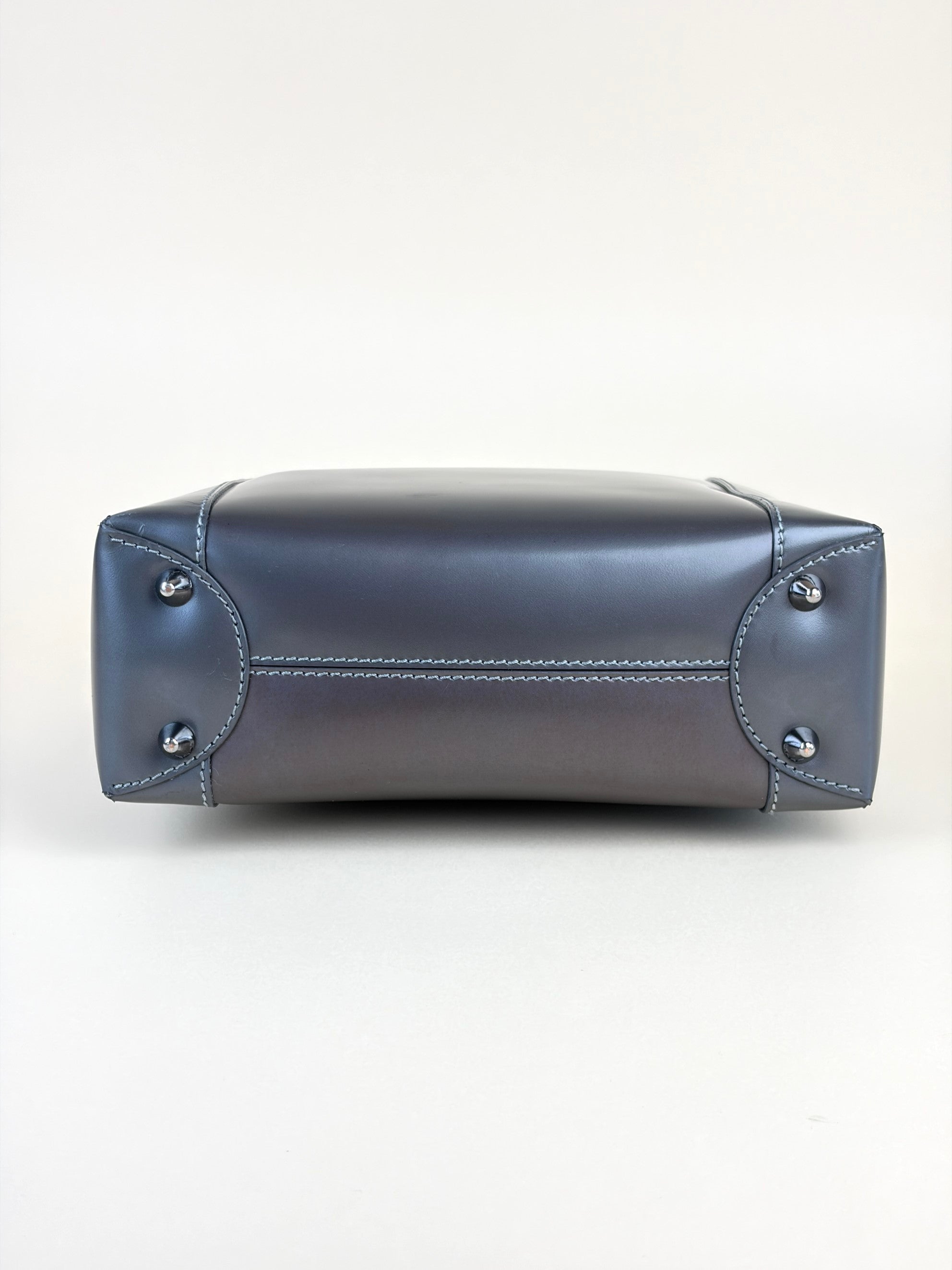 Dior dark grey patent chrome beaded malice small tote bag