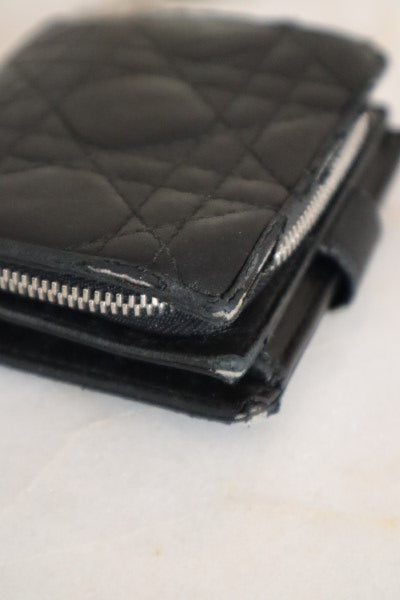 Christian Dior Black Cannage Lady Dior Small Wallet