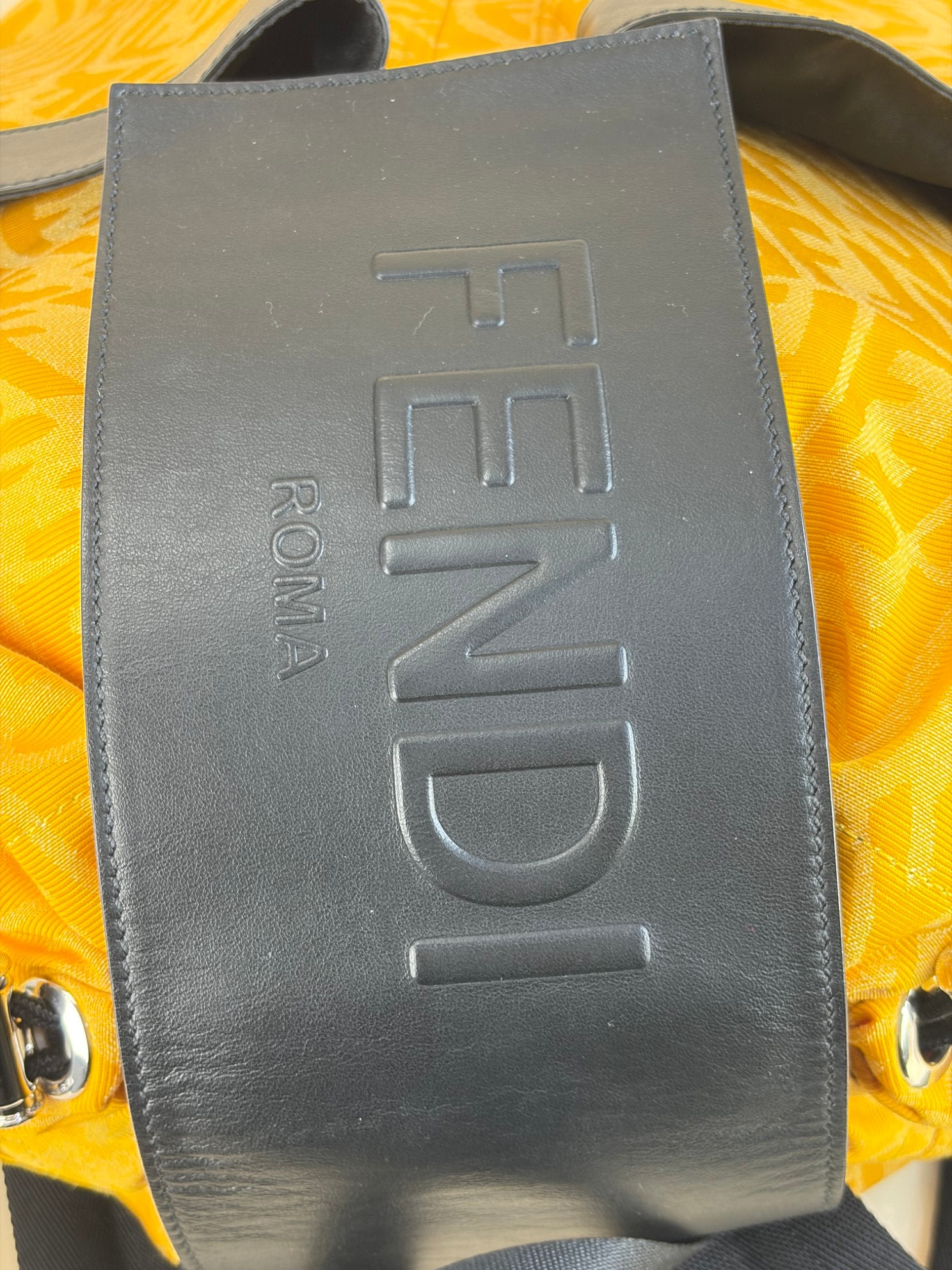 fendi strike lerge ff vertigo jjacquard yellow back pack