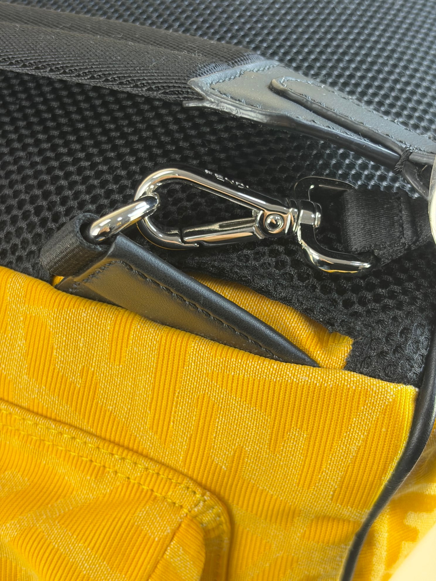 fendi strike lerge ff vertigo jjacquard yellow back pack