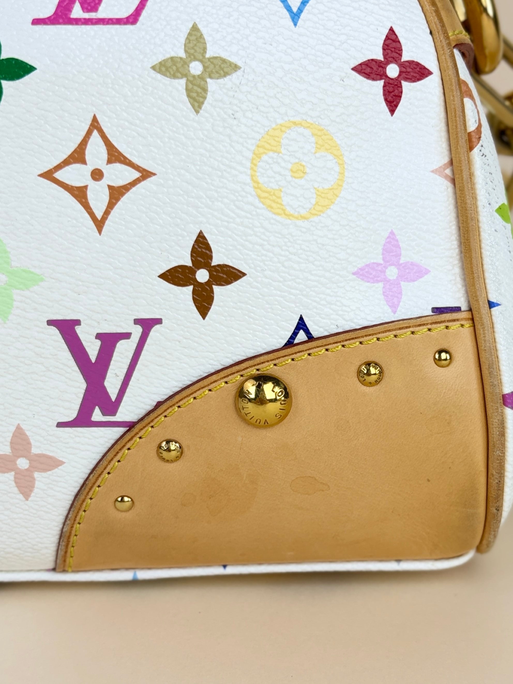 louis Vuitton white monogram multicolor Beverly mm shoulder bag