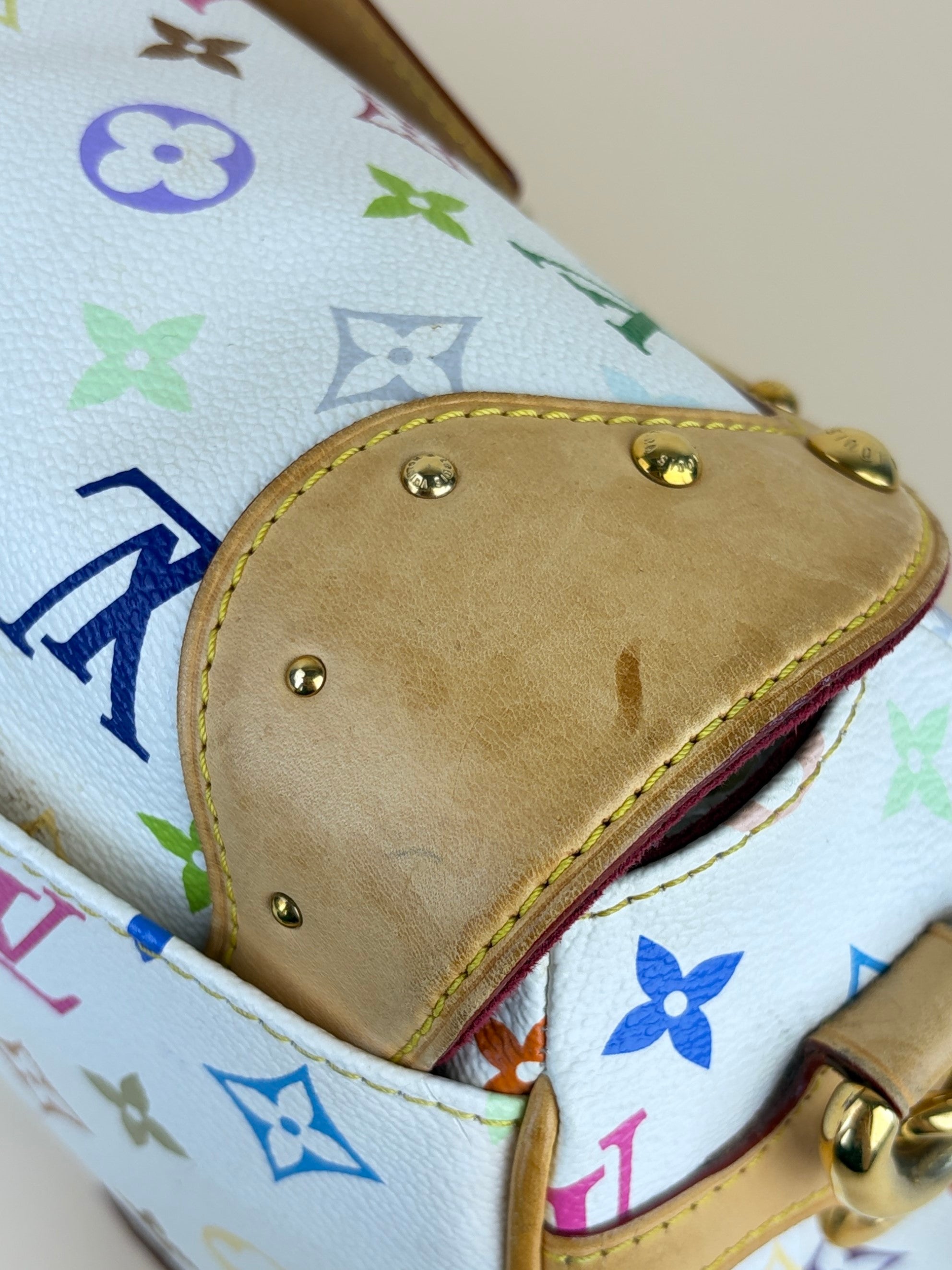 louis Vuitton white monogram multicolor Beverly mm shoulder bag