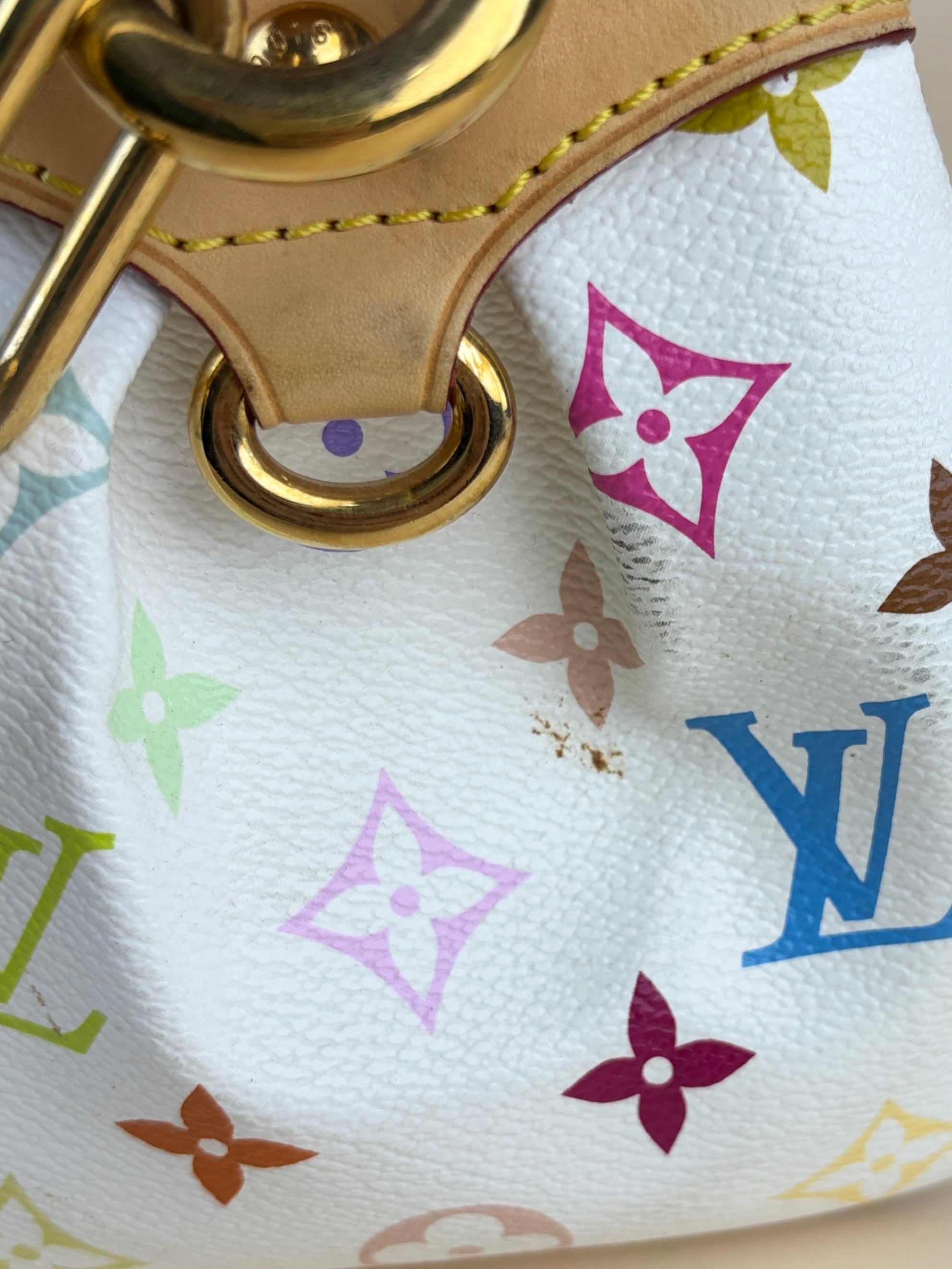 louis Vuitton white monogram multicolor Beverly mm shoulder bag
