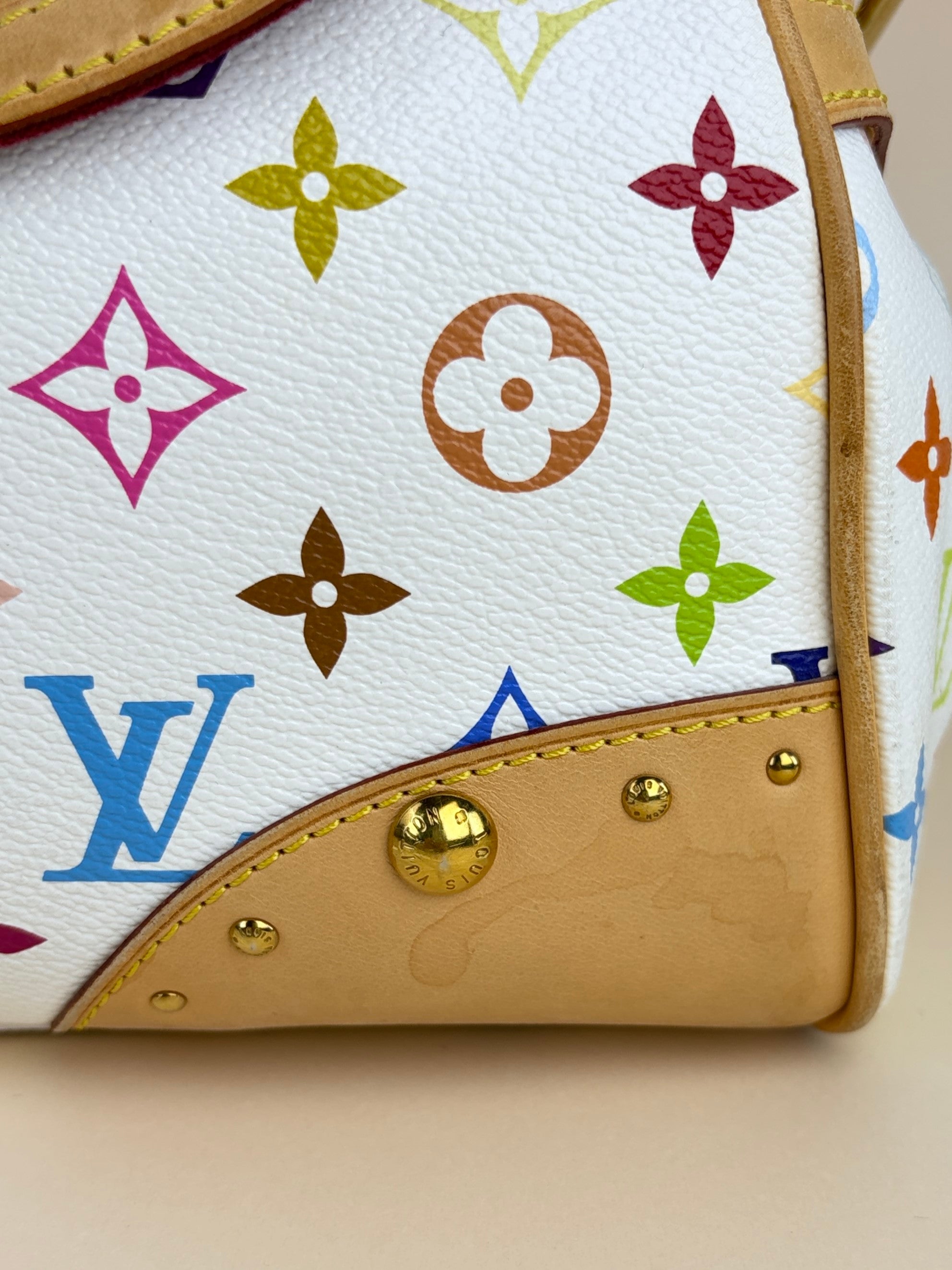 louis Vuitton white monogram multicolor Beverly mm shoulder bag