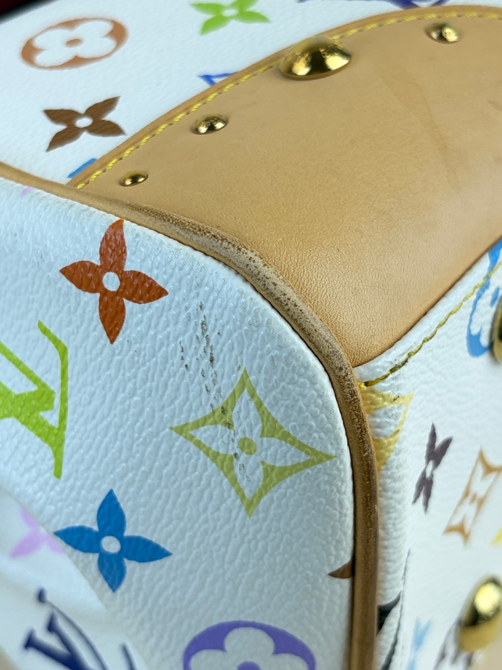 louis Vuitton white monogram multicolor Beverly mm shoulder bag