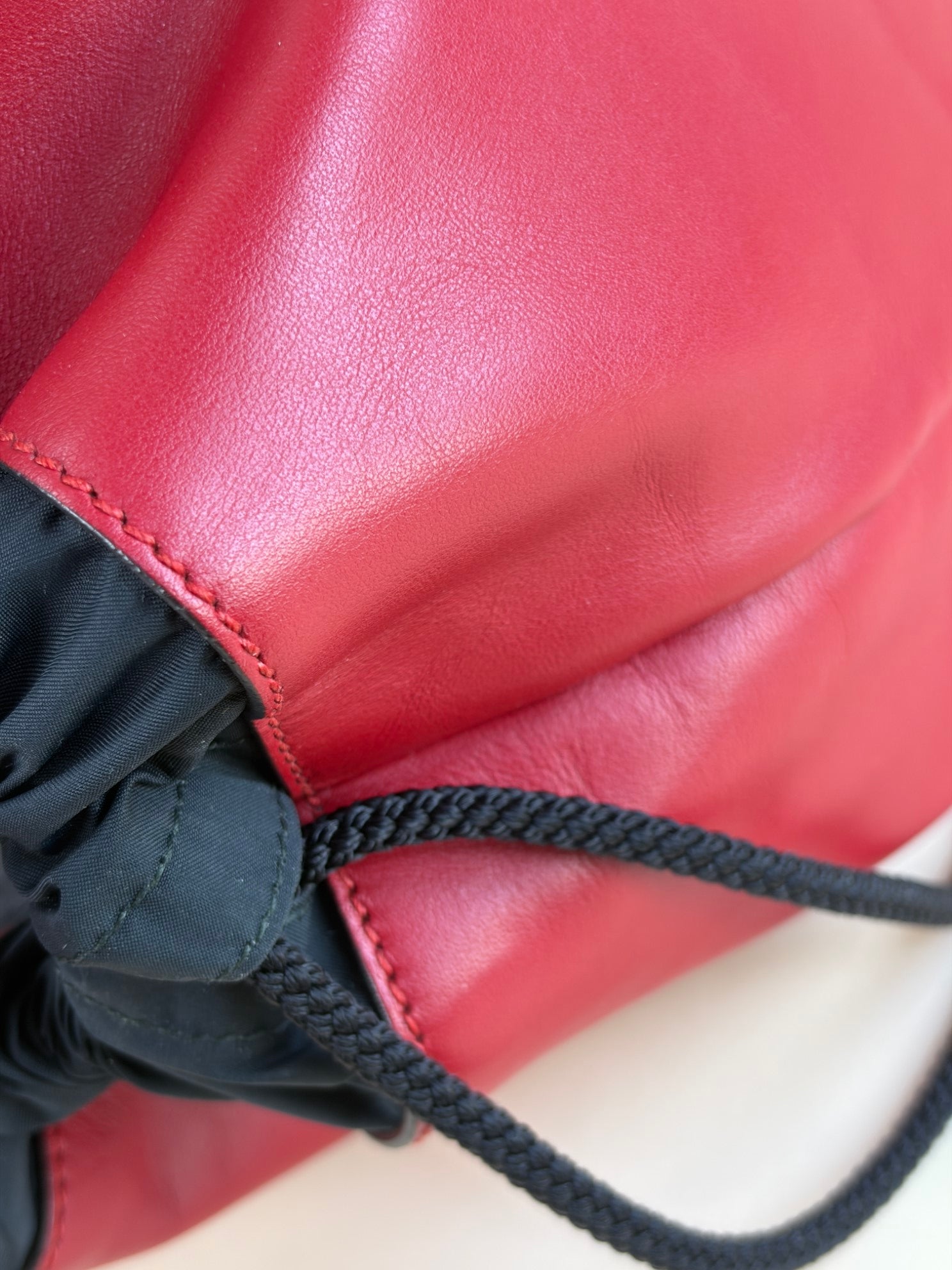 CUCCI red leather ghost printed (real) drawstring backpack