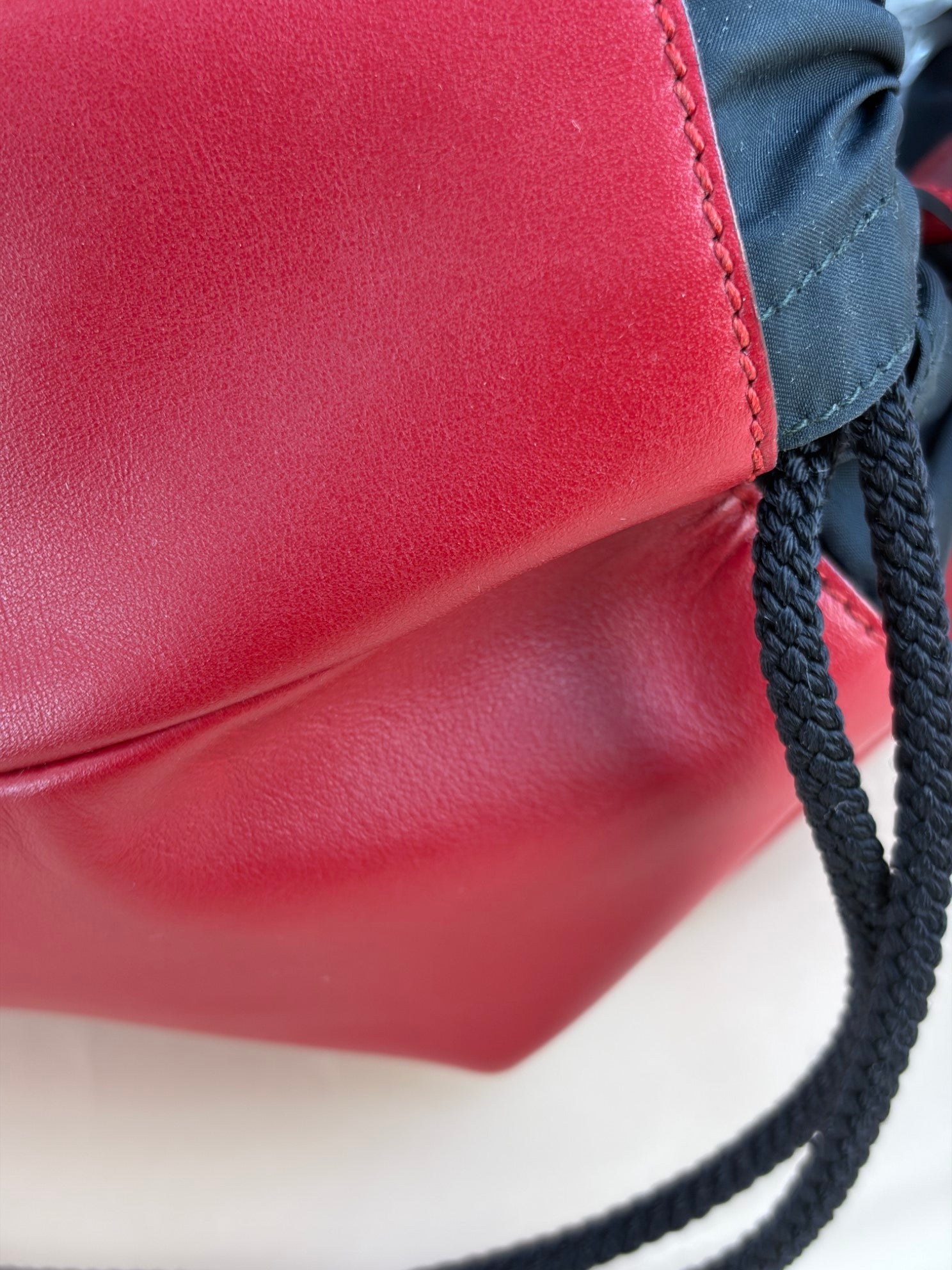 CUCCI red leather ghost printed (real) drawstring backpack