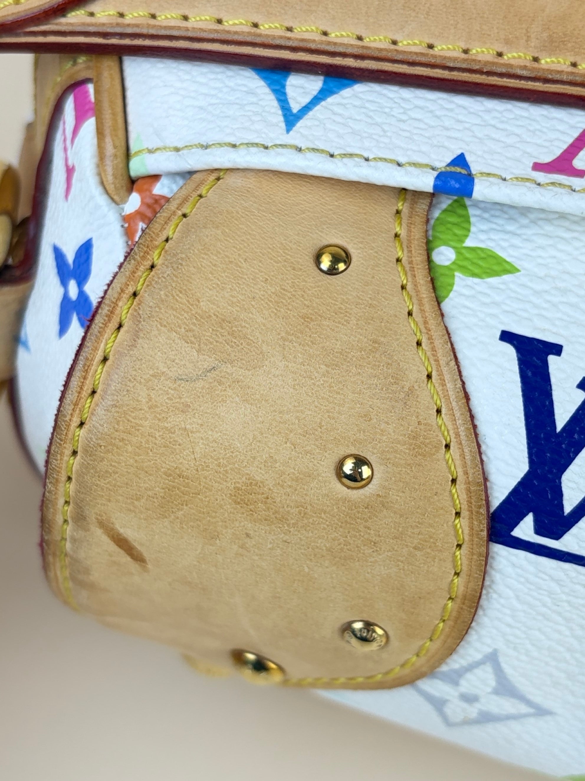 louis Vuitton white monogram multicolor Beverly mm shoulder bag