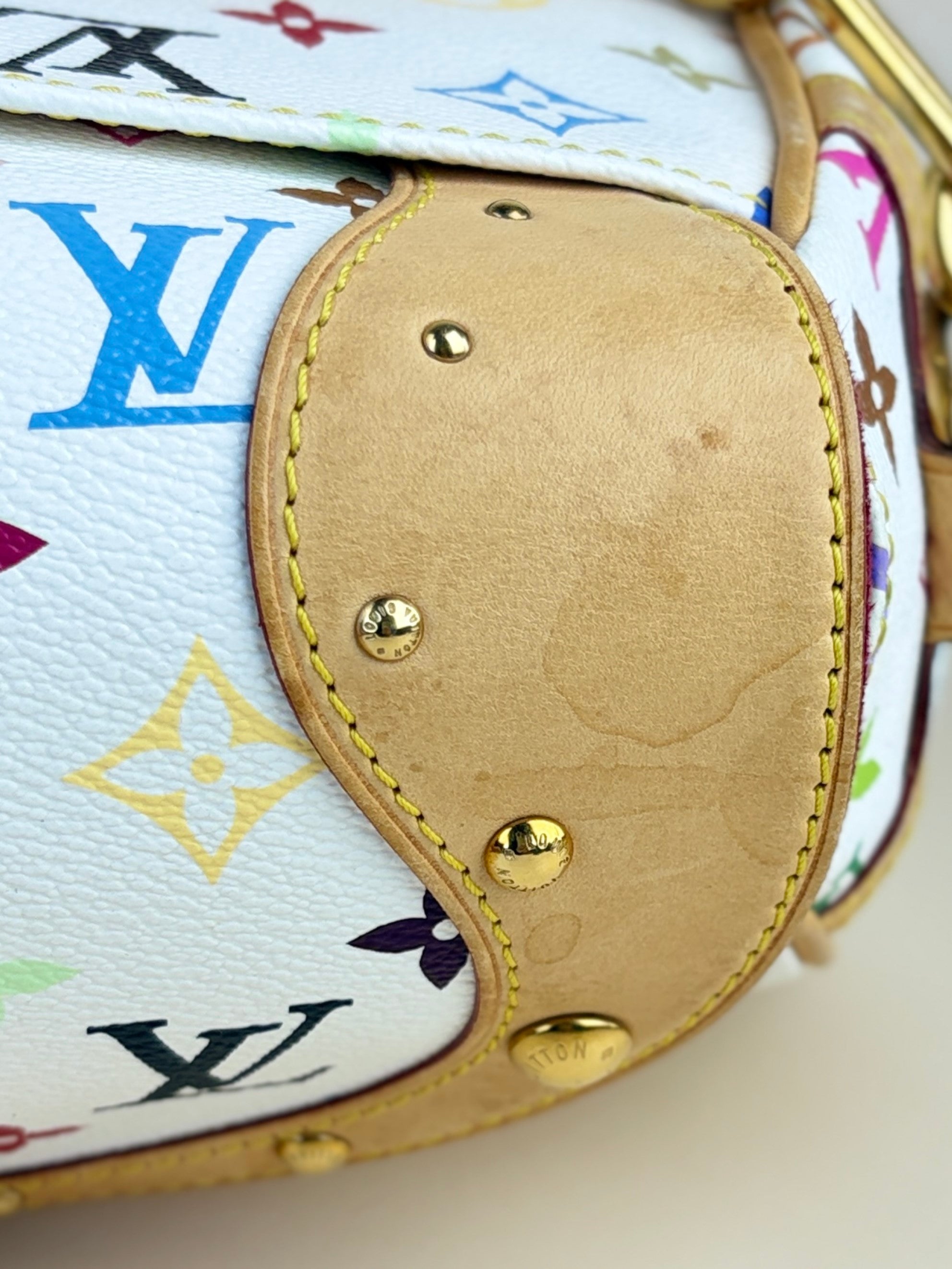 louis Vuitton white monogram multicolor Beverly mm shoulder bag