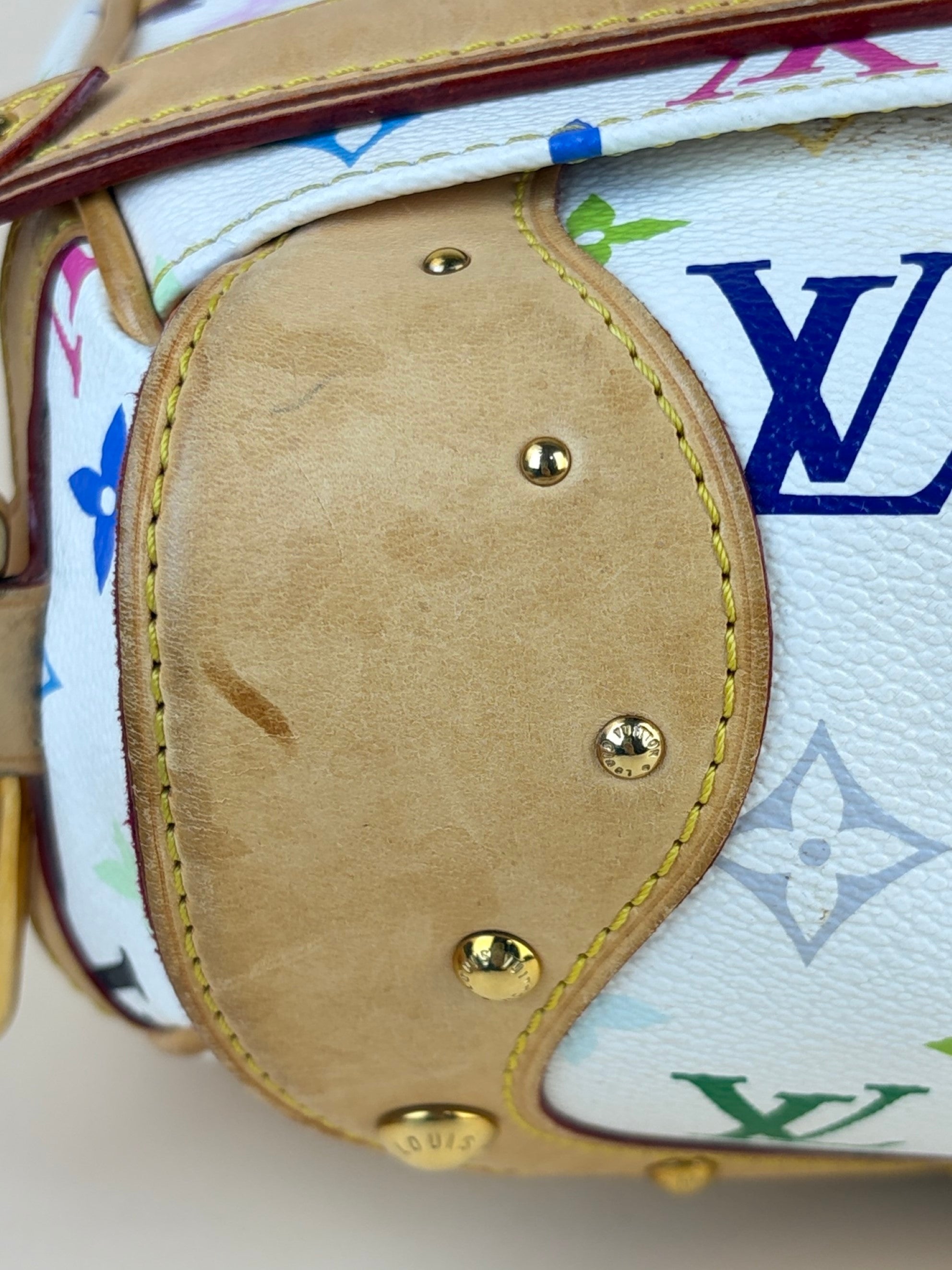 louis Vuitton white monogram multicolor Beverly mm shoulder bag