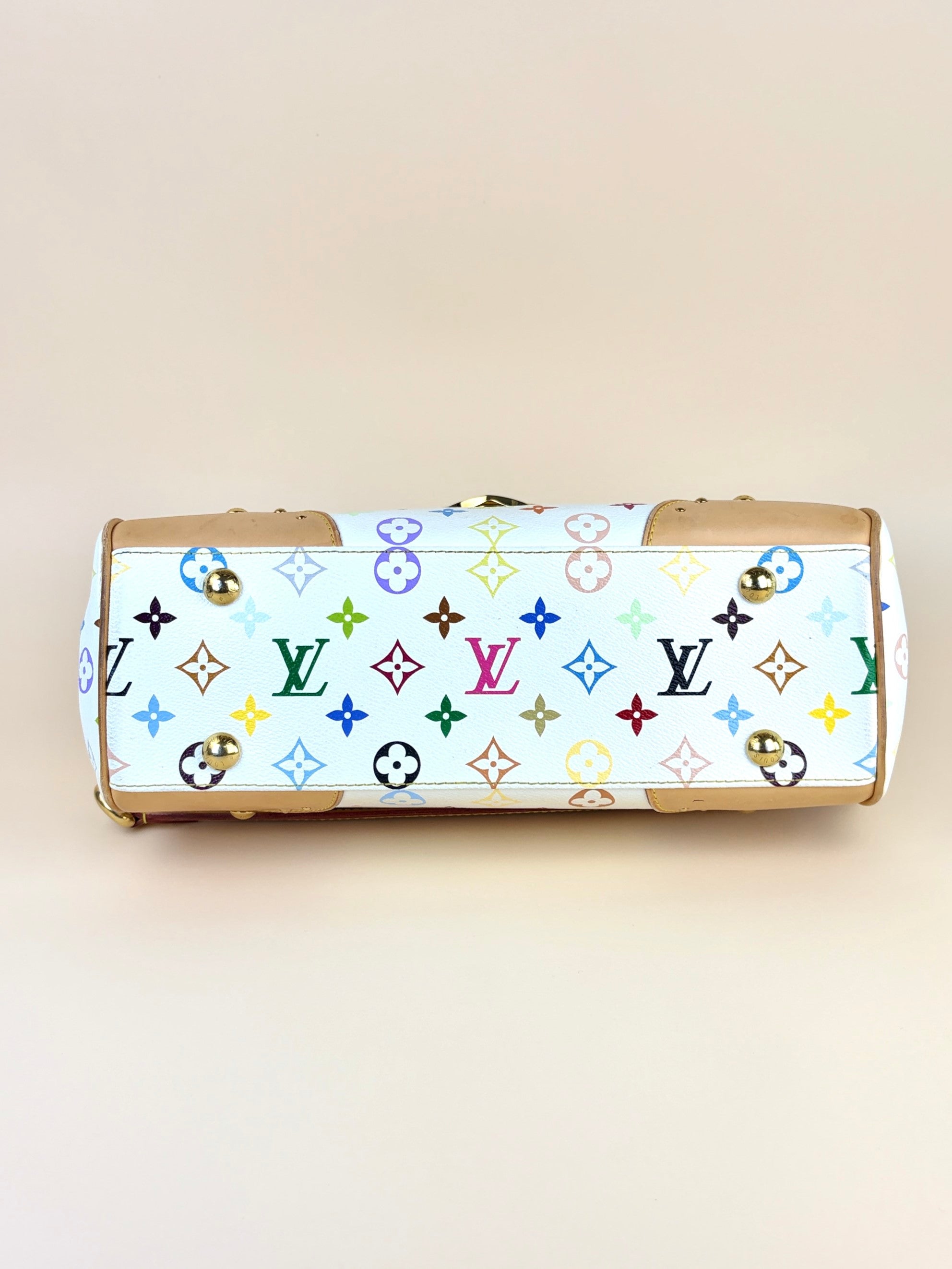 louis Vuitton white monogram multicolor Beverly mm shoulder bag