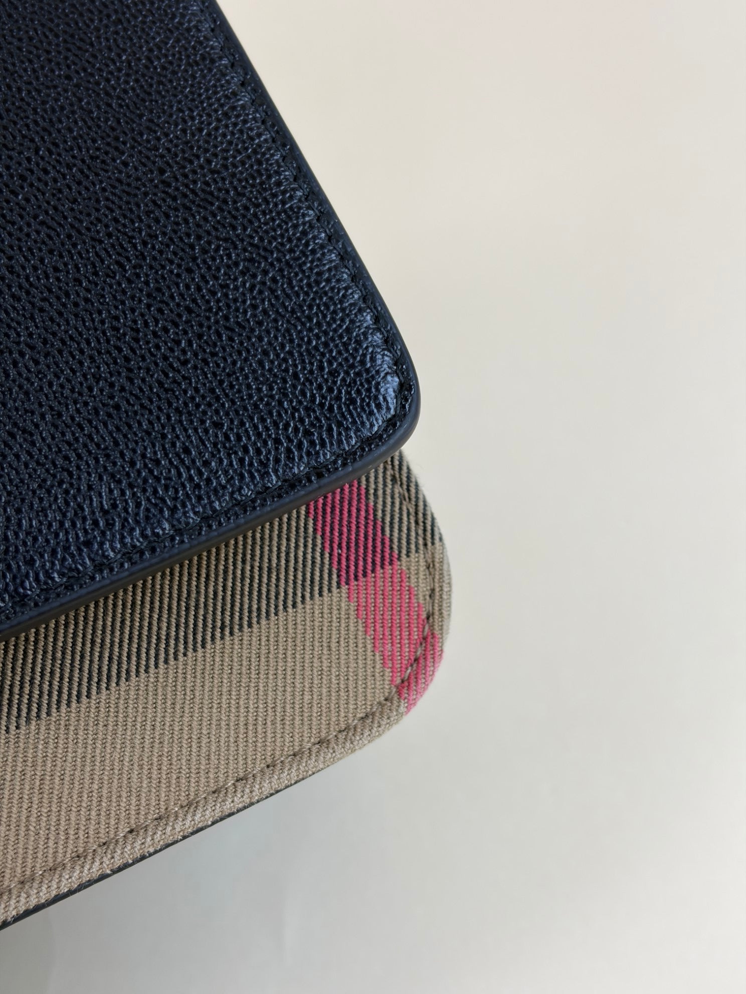 Burberry black calf and house check crossbody