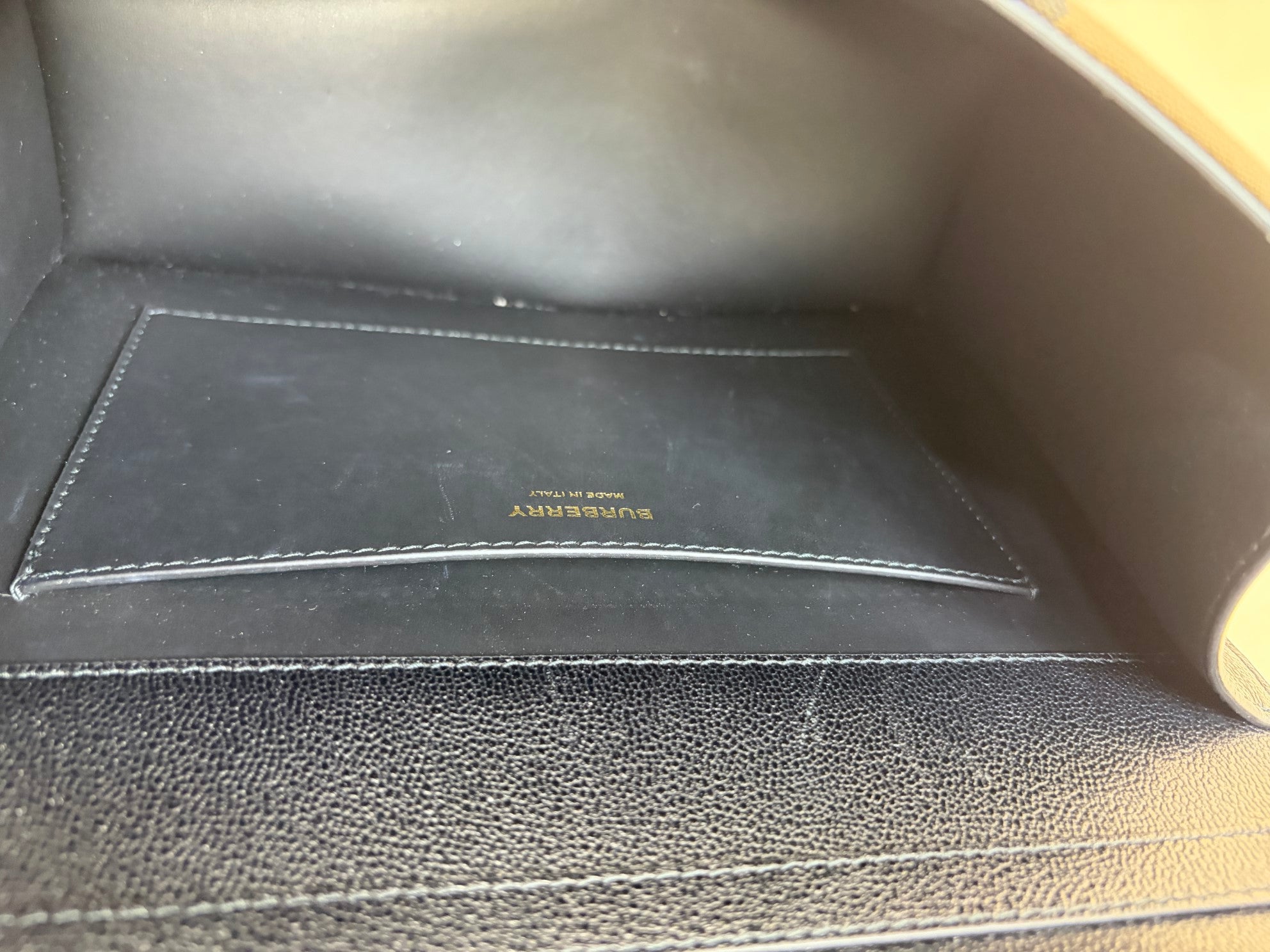 Burberry black calf and house check crossbody