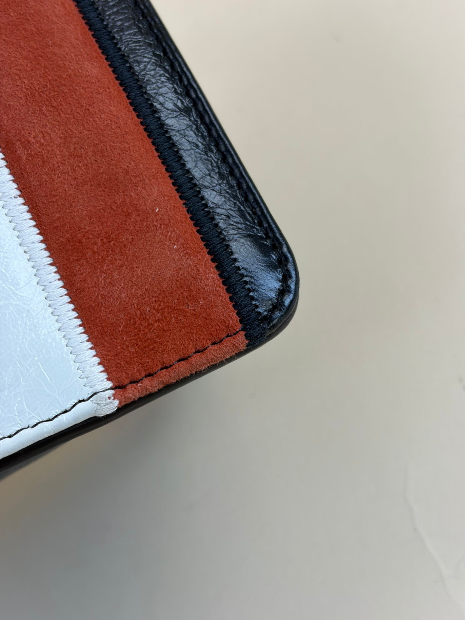 Fendi quilted leather multi color leather suede kan u