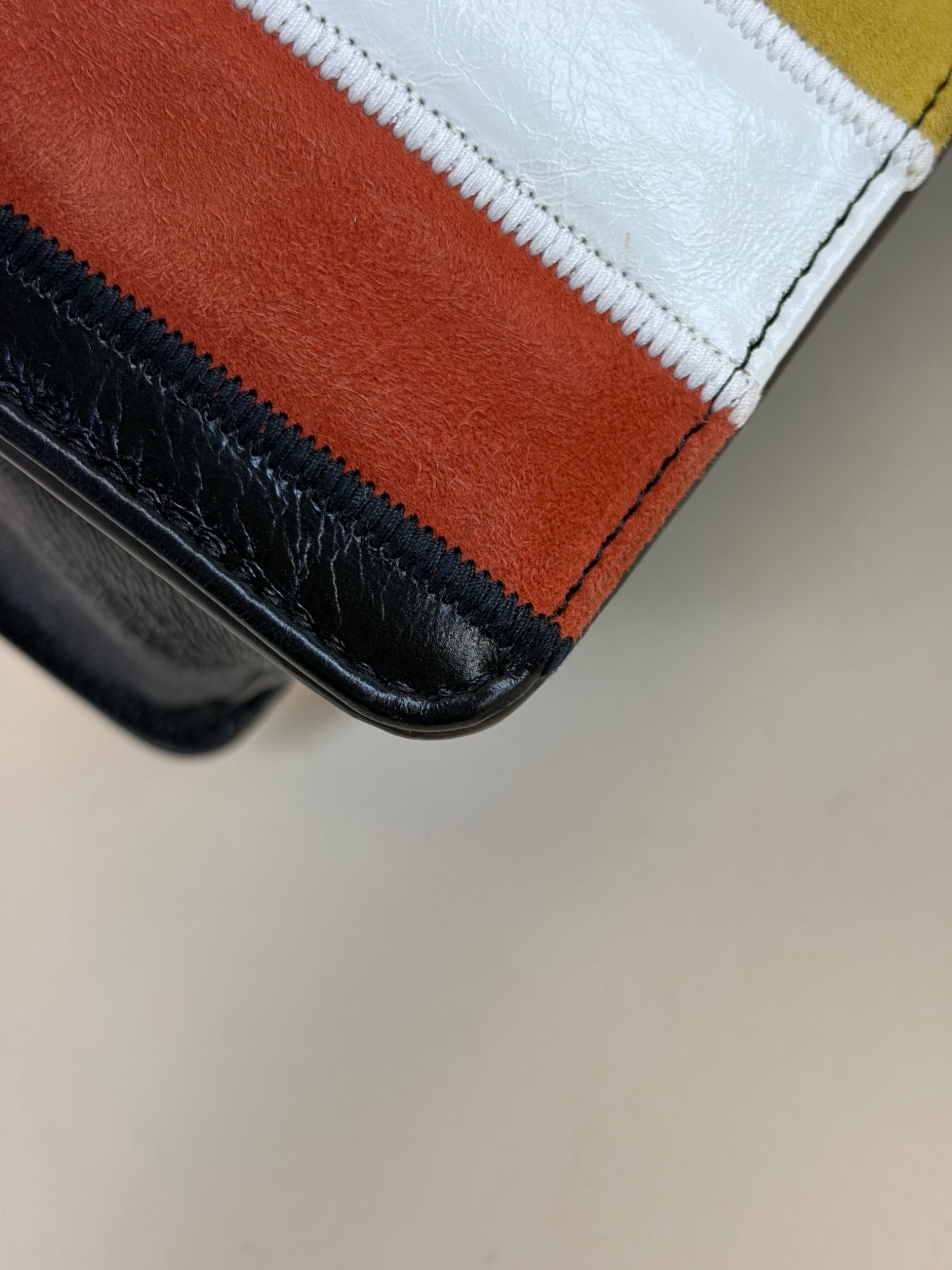 Fendi quilted leather multi color leather suede kan u