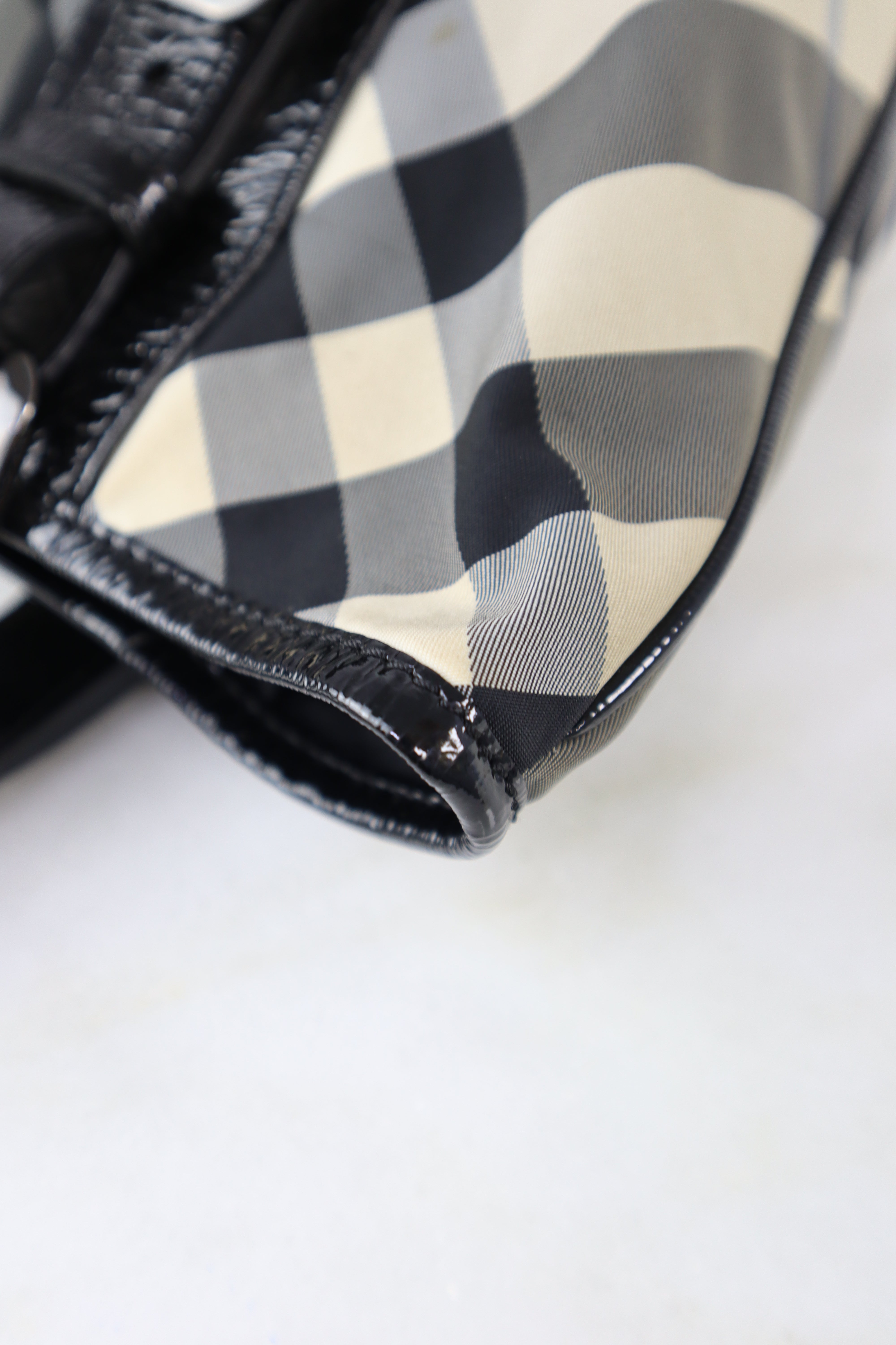 Burberry Nylon Victoria Beat Check Tote Bag