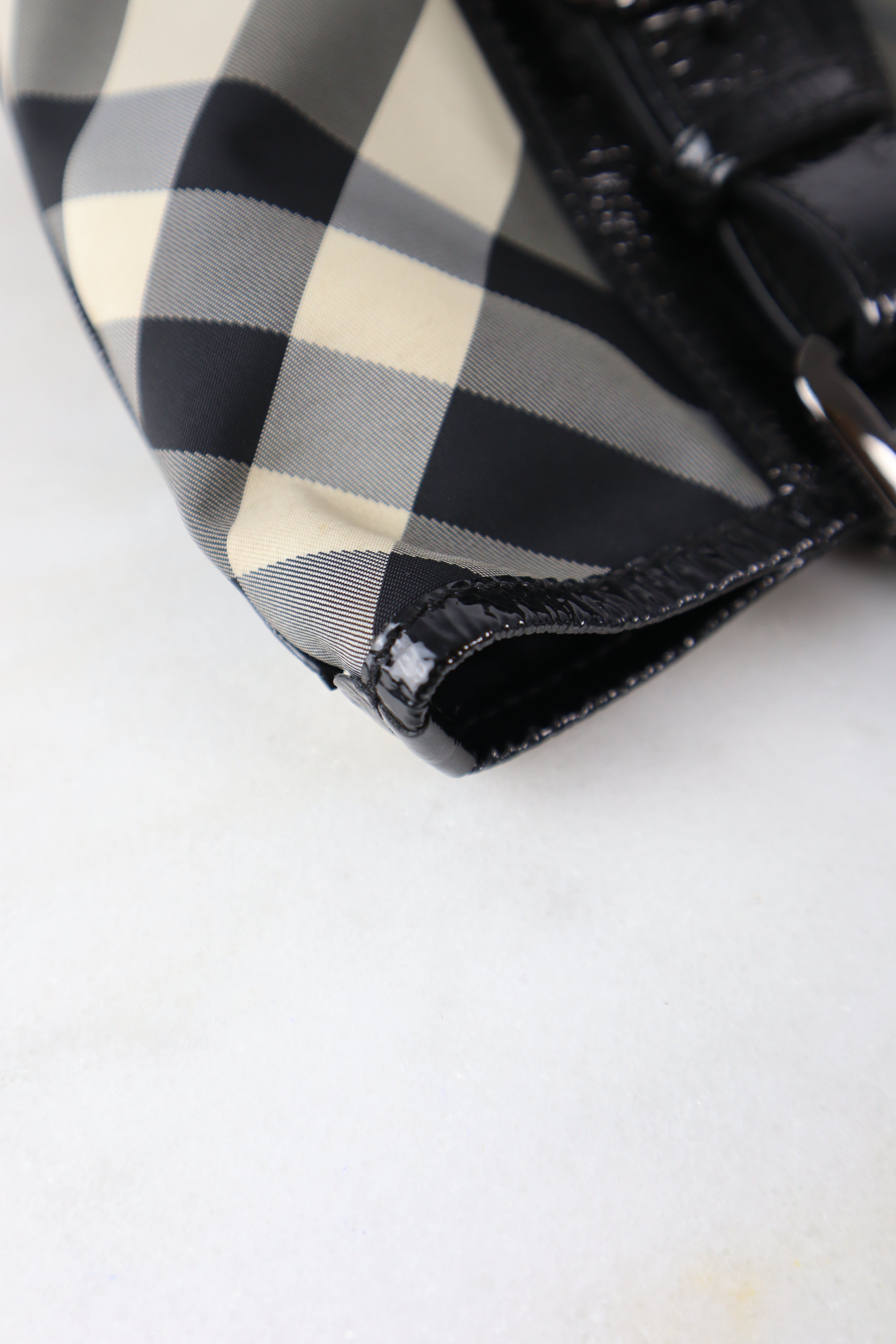 Burberry Nylon Victoria Beat Check Tote Bag
